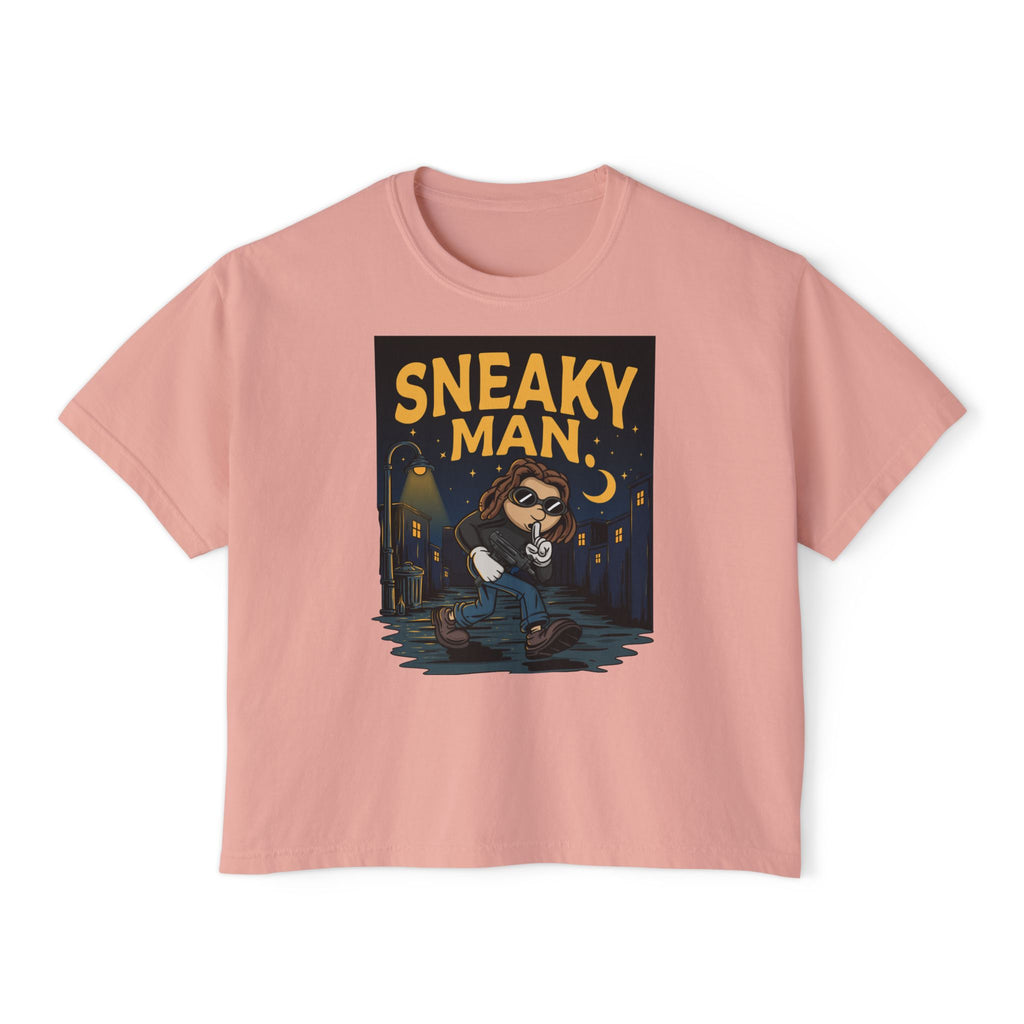 WesaLady Sneaky Man Graphic Tee — Women's Boxy T‑Shirt