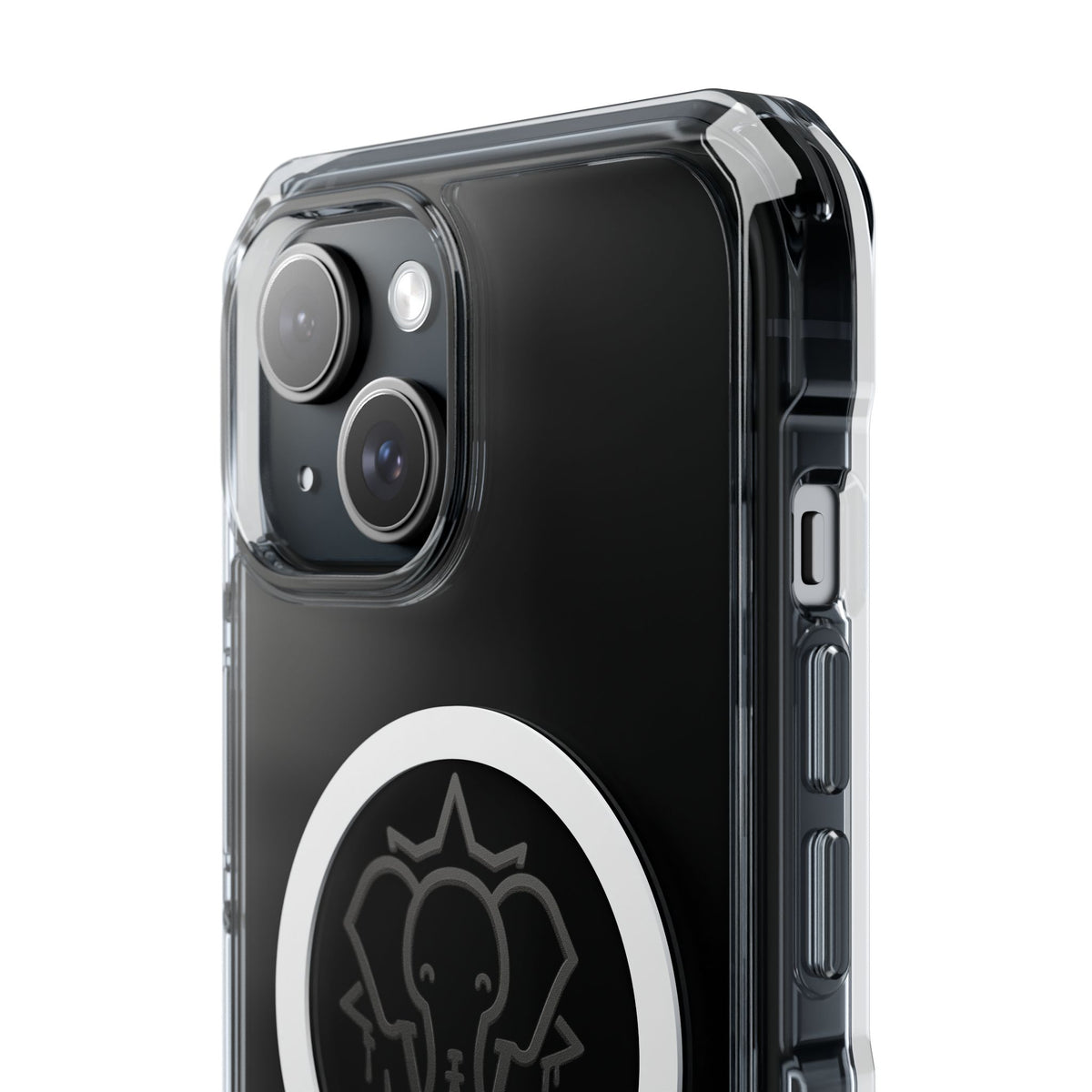 Clear Magnetic Phone Case — Black Elephant Wesalinki Ring Grip