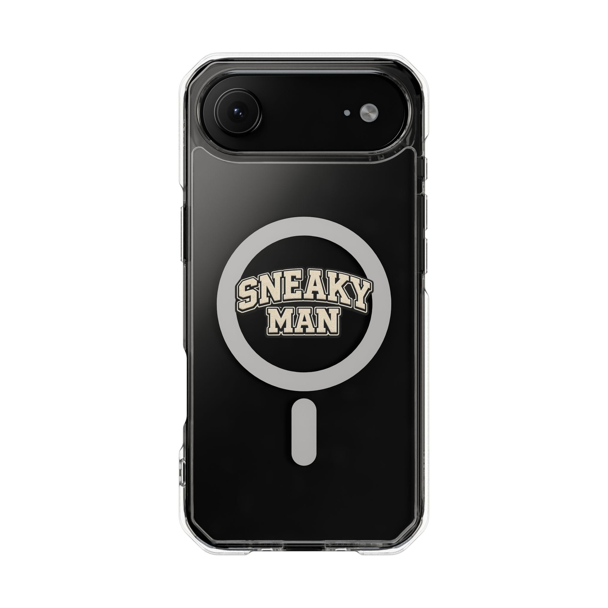 Sneaky Man Magnetic Clear iPhone Case — Clear MagSafe Compatible Protective Case