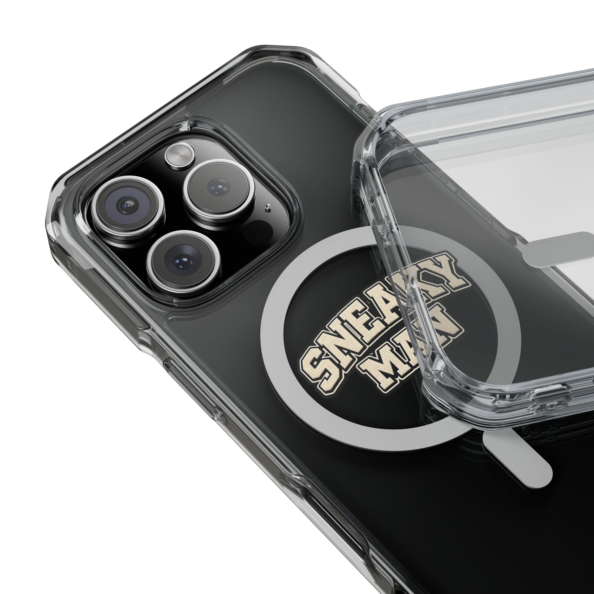 Sneaky Man Magnetic Clear iPhone Case — Clear MagSafe Compatible Protective Case