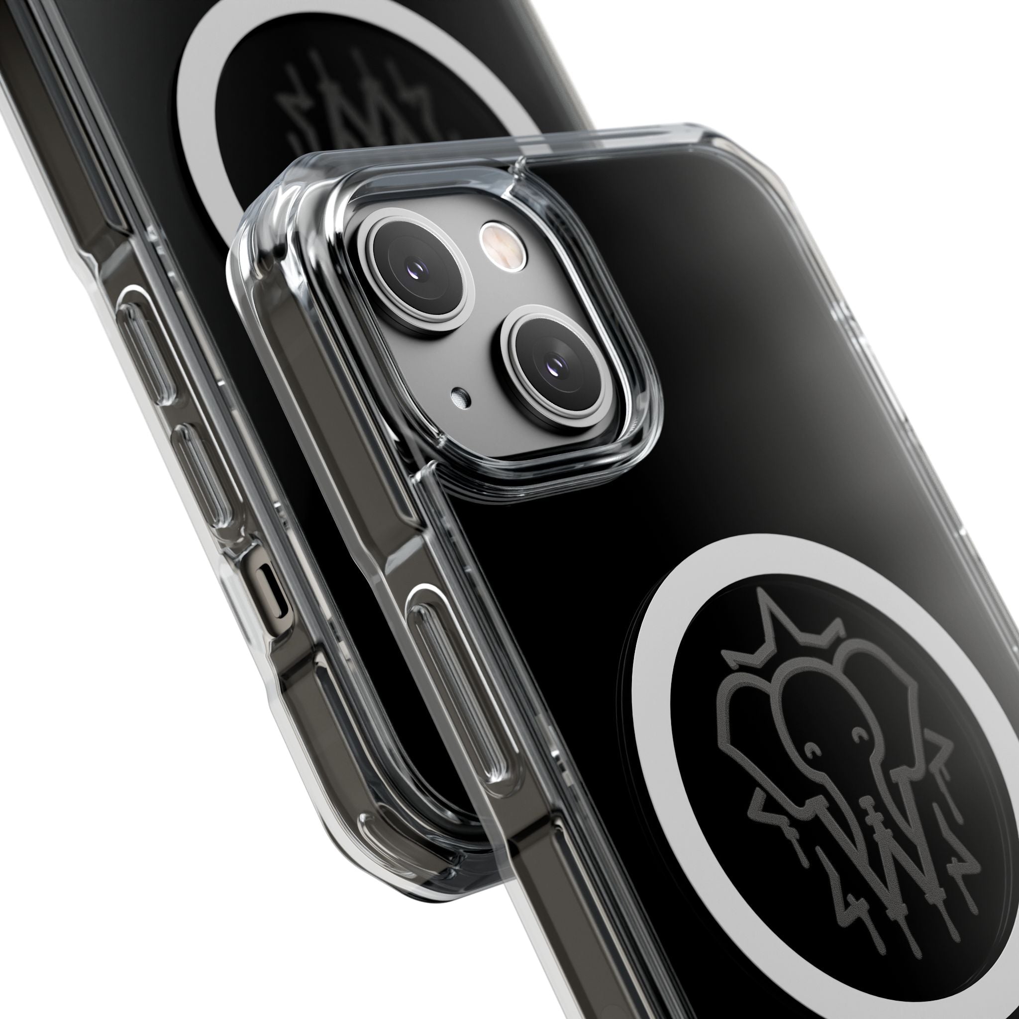 Clear Magnetic Phone Case — Black Elephant Wesalinki Ring Grip
