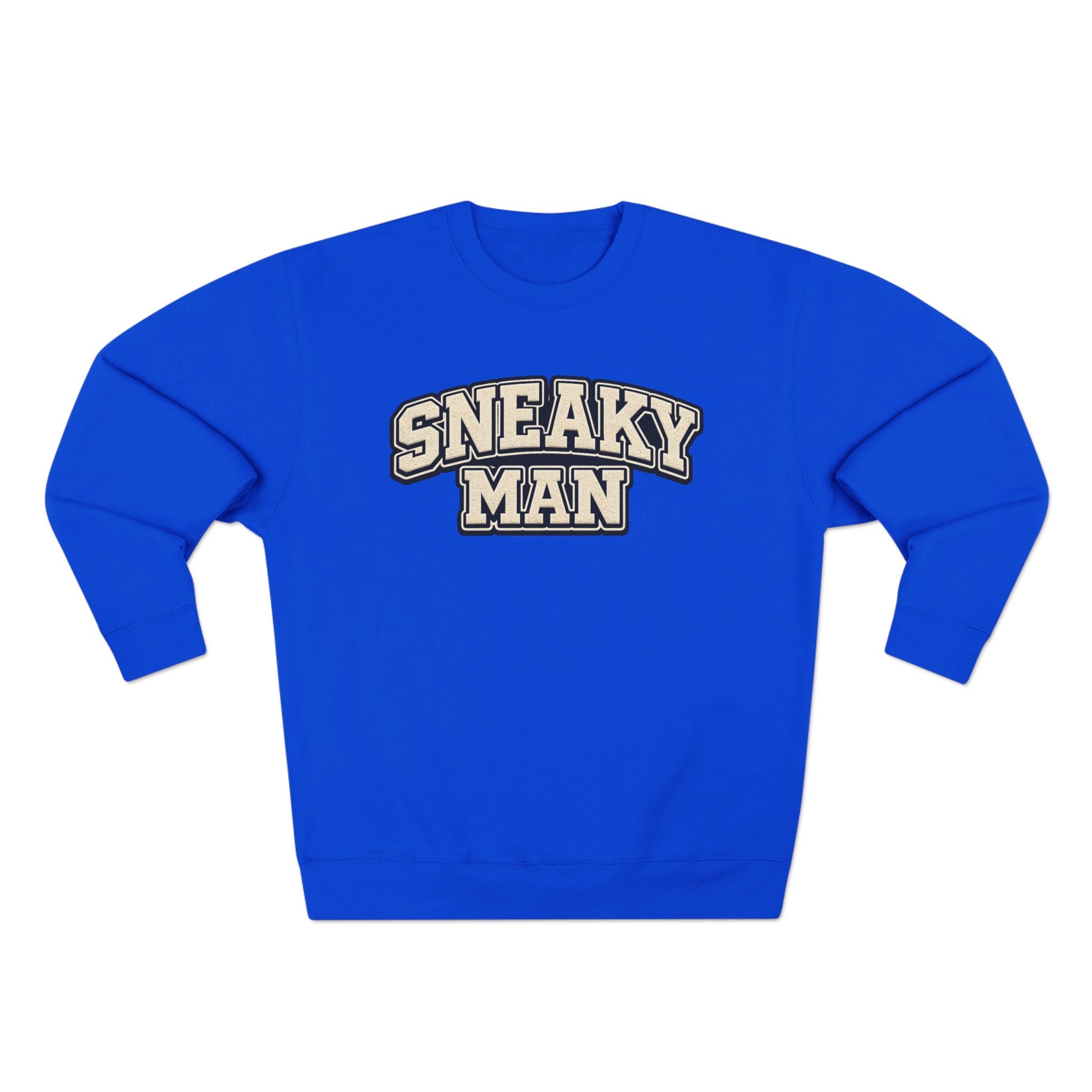 Sneaky Man Crewneck Sweatshirt — Retro Collegiate Graphic Pullover