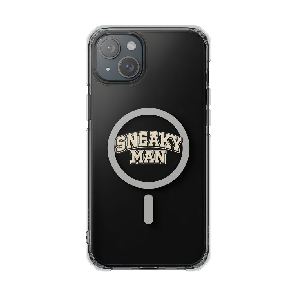Sneaky Man Magnetic Clear iPhone Case — Clear MagSafe Compatible Protective Case