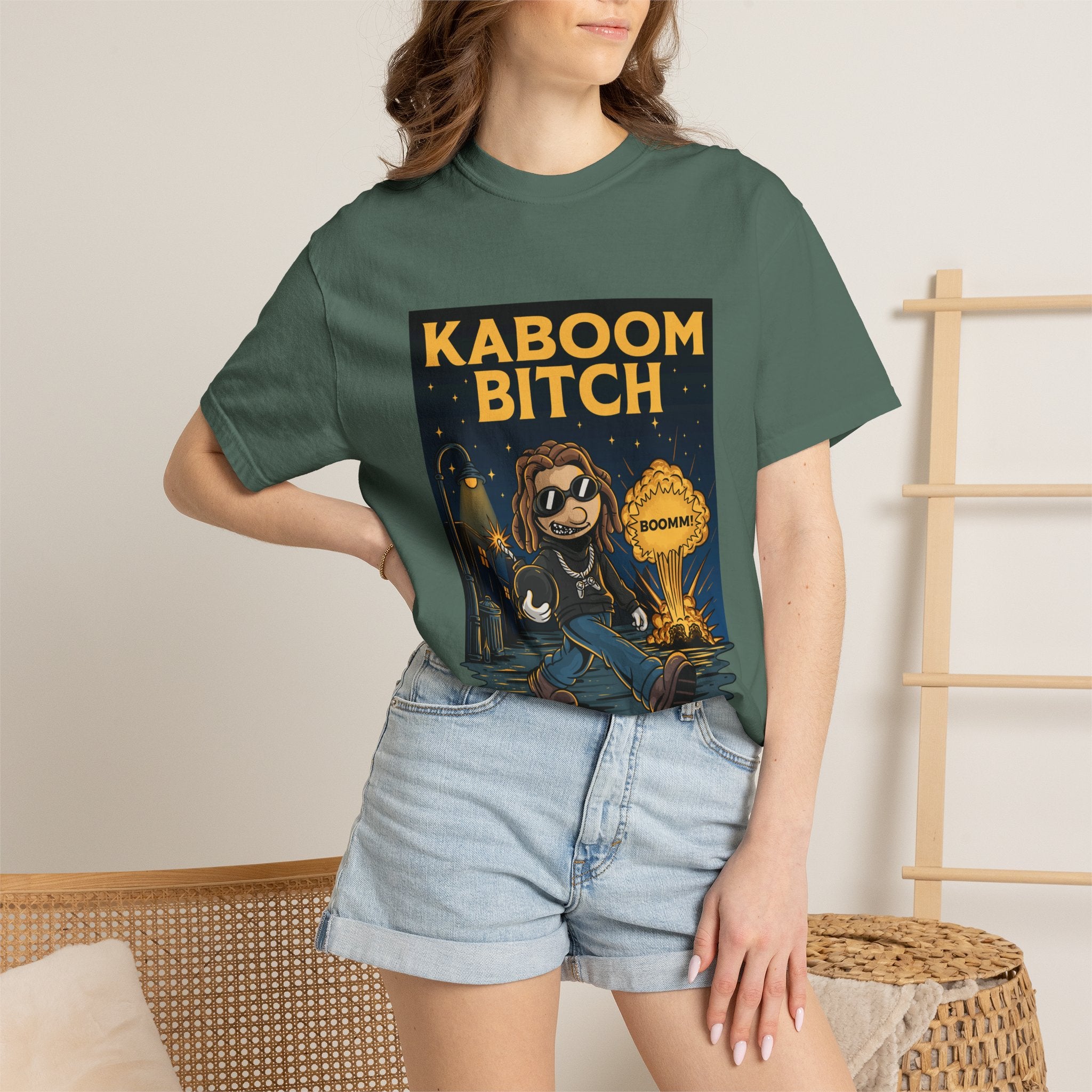 Kaboom Bitch T-Shirt — Vintage Cartoon Explosion Graphic Tee