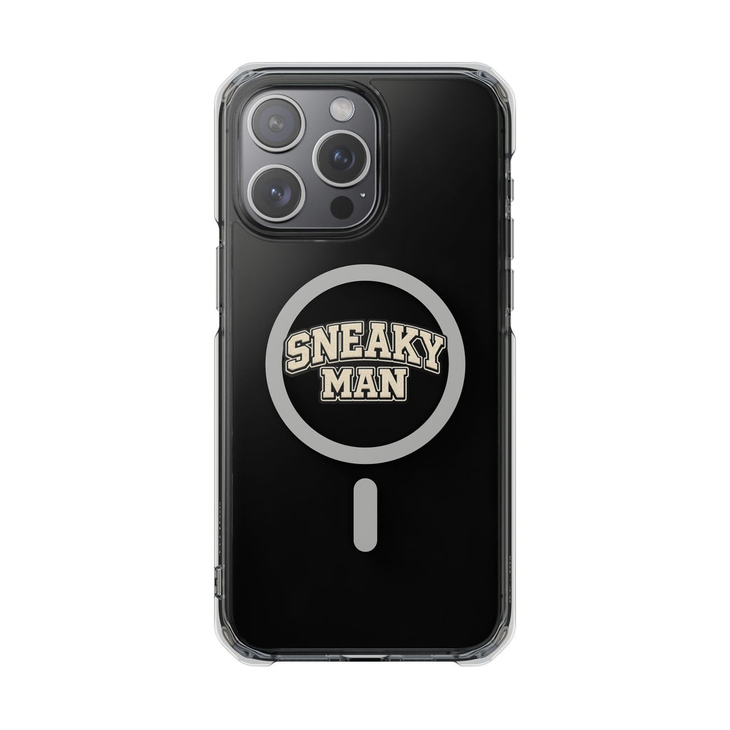 Sneaky Man Magnetic Clear iPhone Case — Clear MagSafe Compatible Protective Case