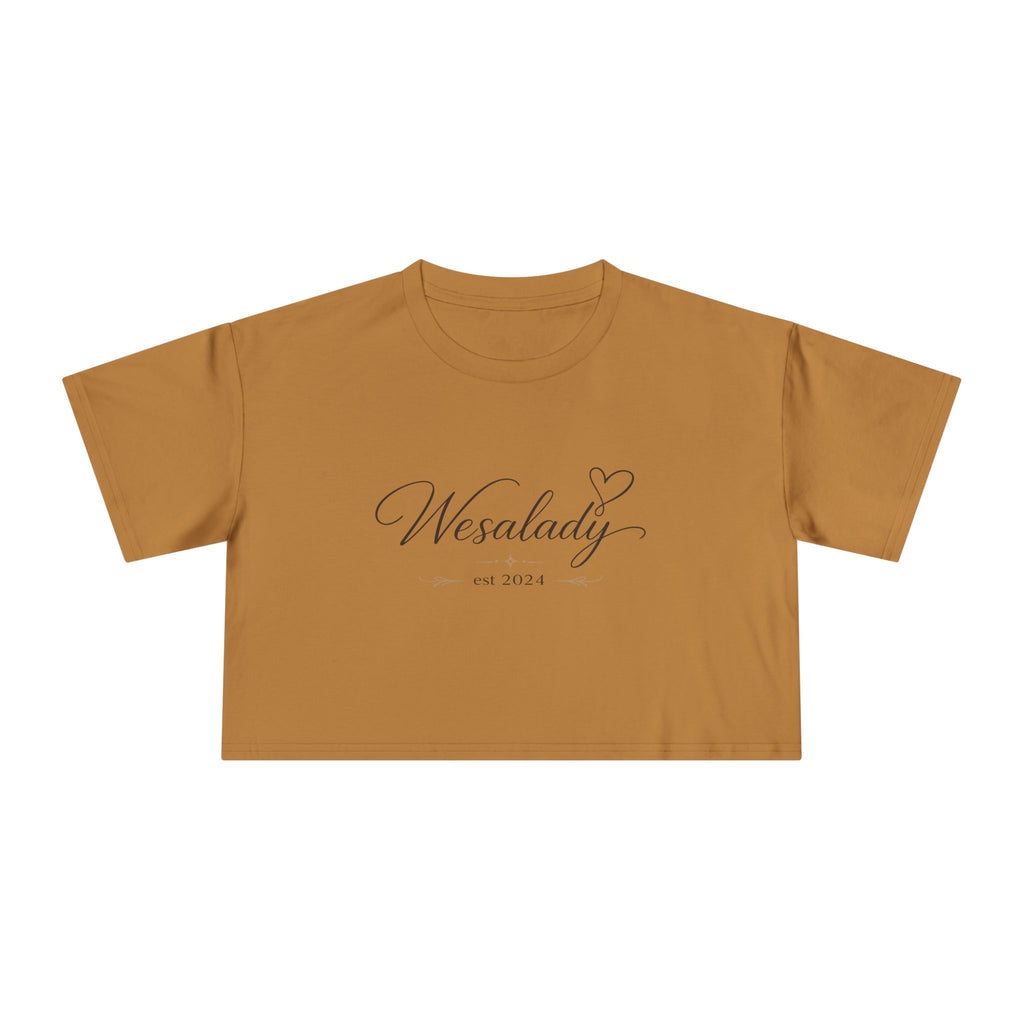 Crop Tee — "Wesalady est. 2024" Feminine Script Crop Top