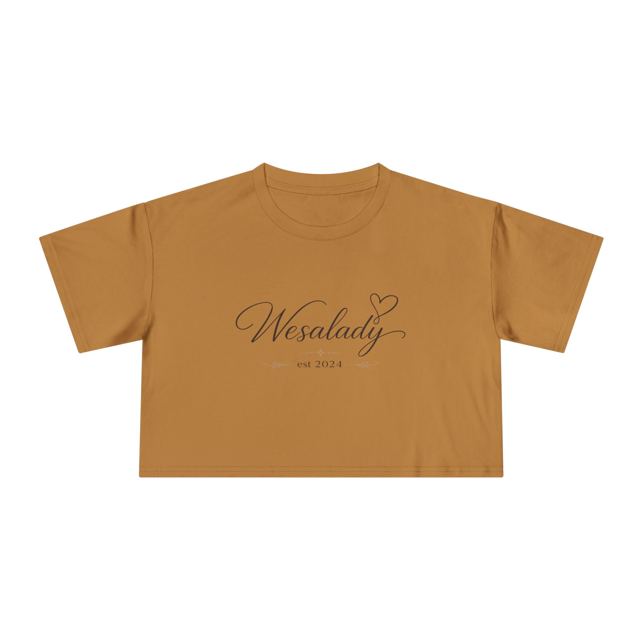 Crop Tee — "Wesalady est. 2024" Feminine Script Crop Top