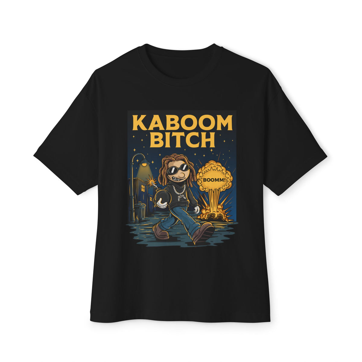 Oversized Kaboom Bitch Graphic Box Tee