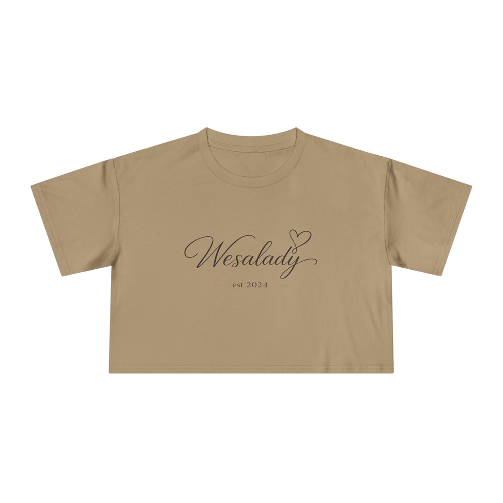 Crop Tee — "Wesalady est. 2024" Feminine Script Crop Top