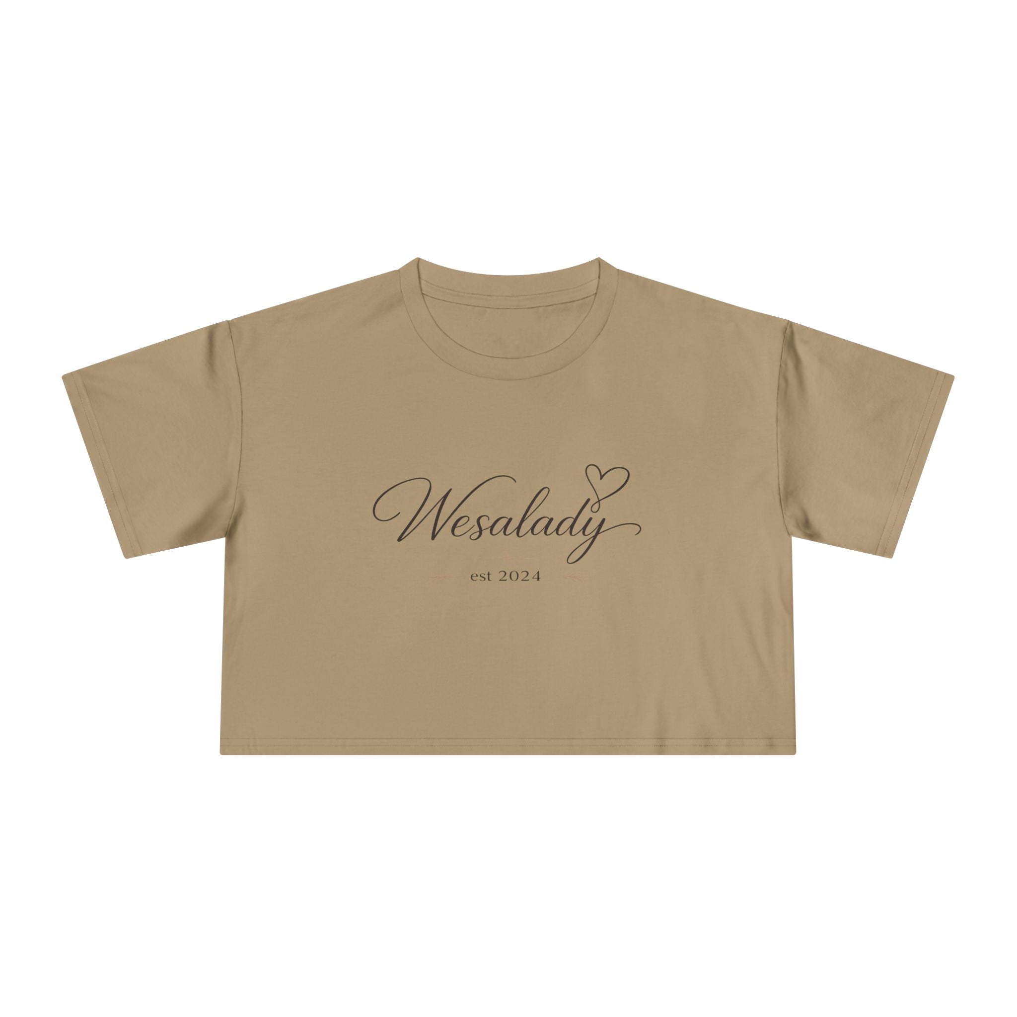 Crop Tee — "Wesalady est. 2024" Feminine Script Crop Top
