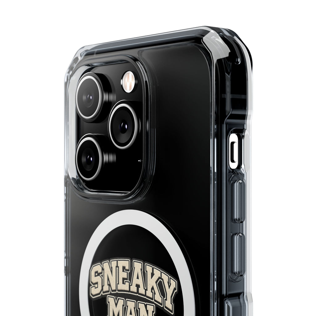 Sneaky Man Magnetic Clear iPhone Case — Clear MagSafe Compatible Protective Case