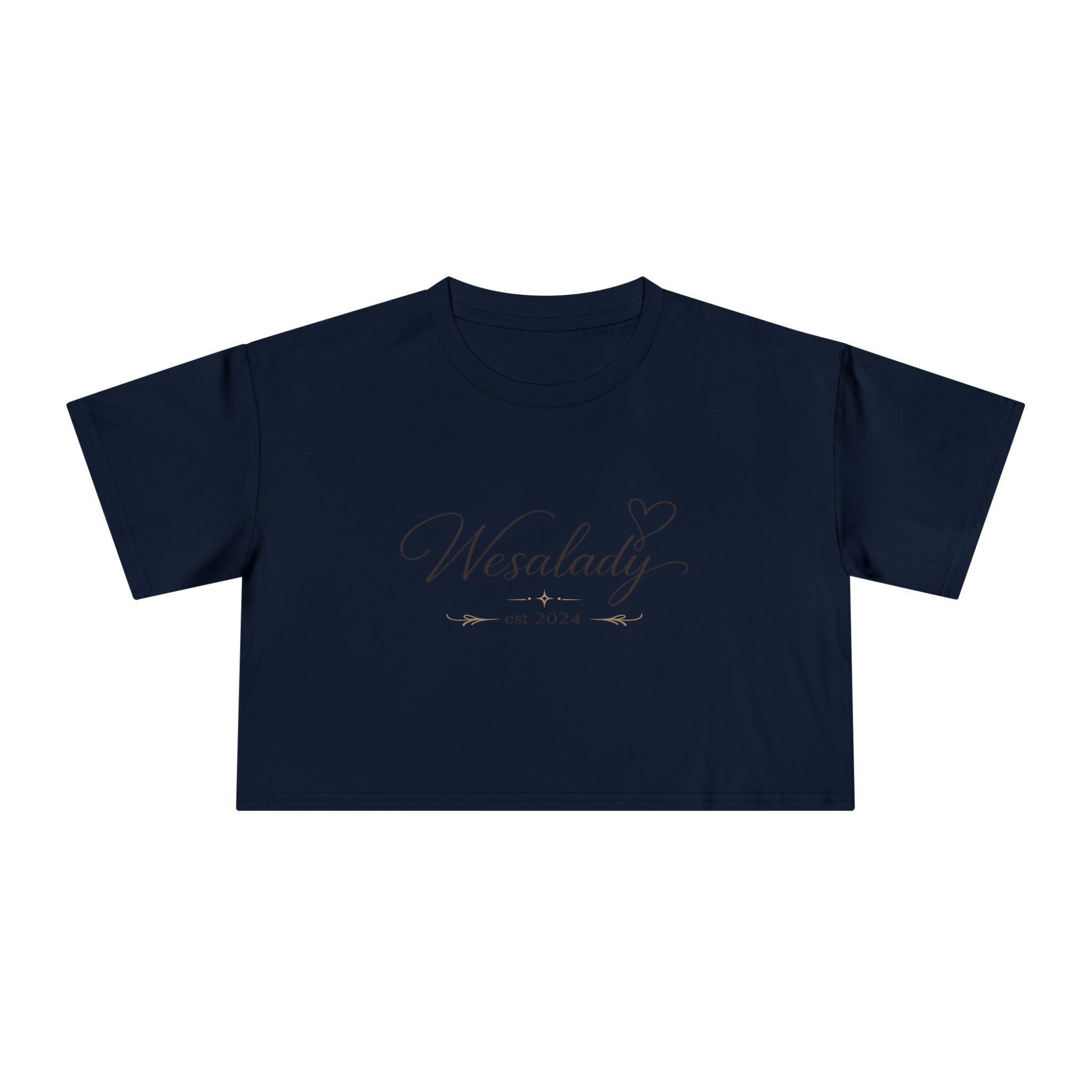 Crop Tee — "Wesalady est. 2024" Feminine Script Crop Top