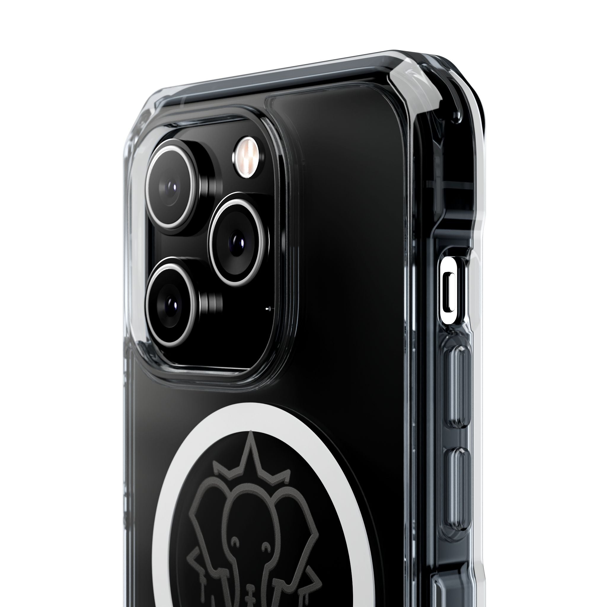 Clear Magnetic Phone Case — Black Elephant Wesalinki Ring Grip