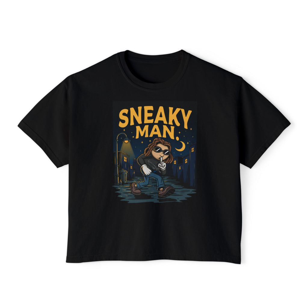 WesaLady Sneaky Man Graphic Tee — Women's Boxy T‑Shirt
