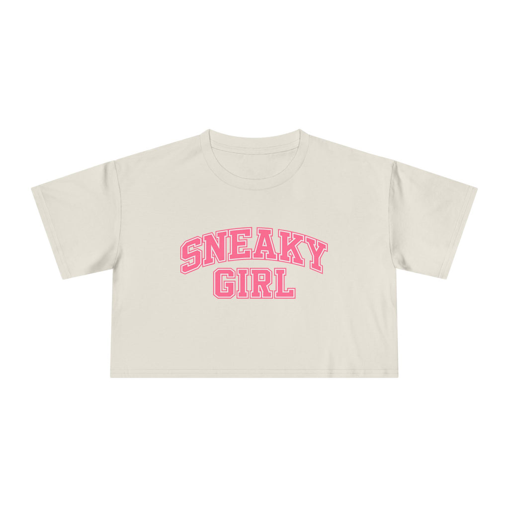 Sneaky Girl Pink Retro Crop Tee