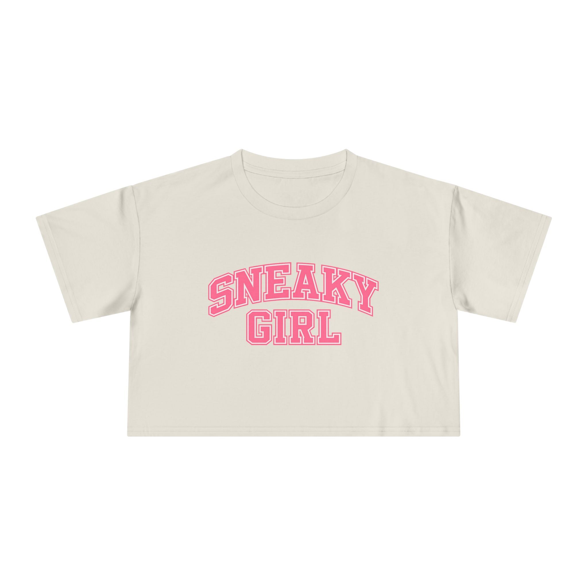 Sneaky Girl Pink Retro Crop Tee