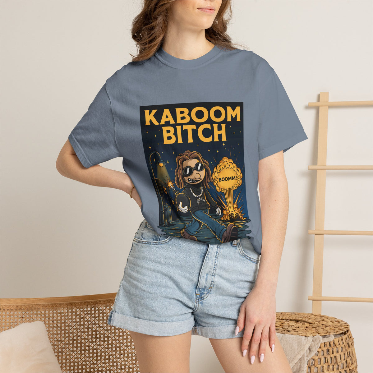 Kaboom Bitch T-Shirt — Vintage Cartoon Explosion Graphic Tee