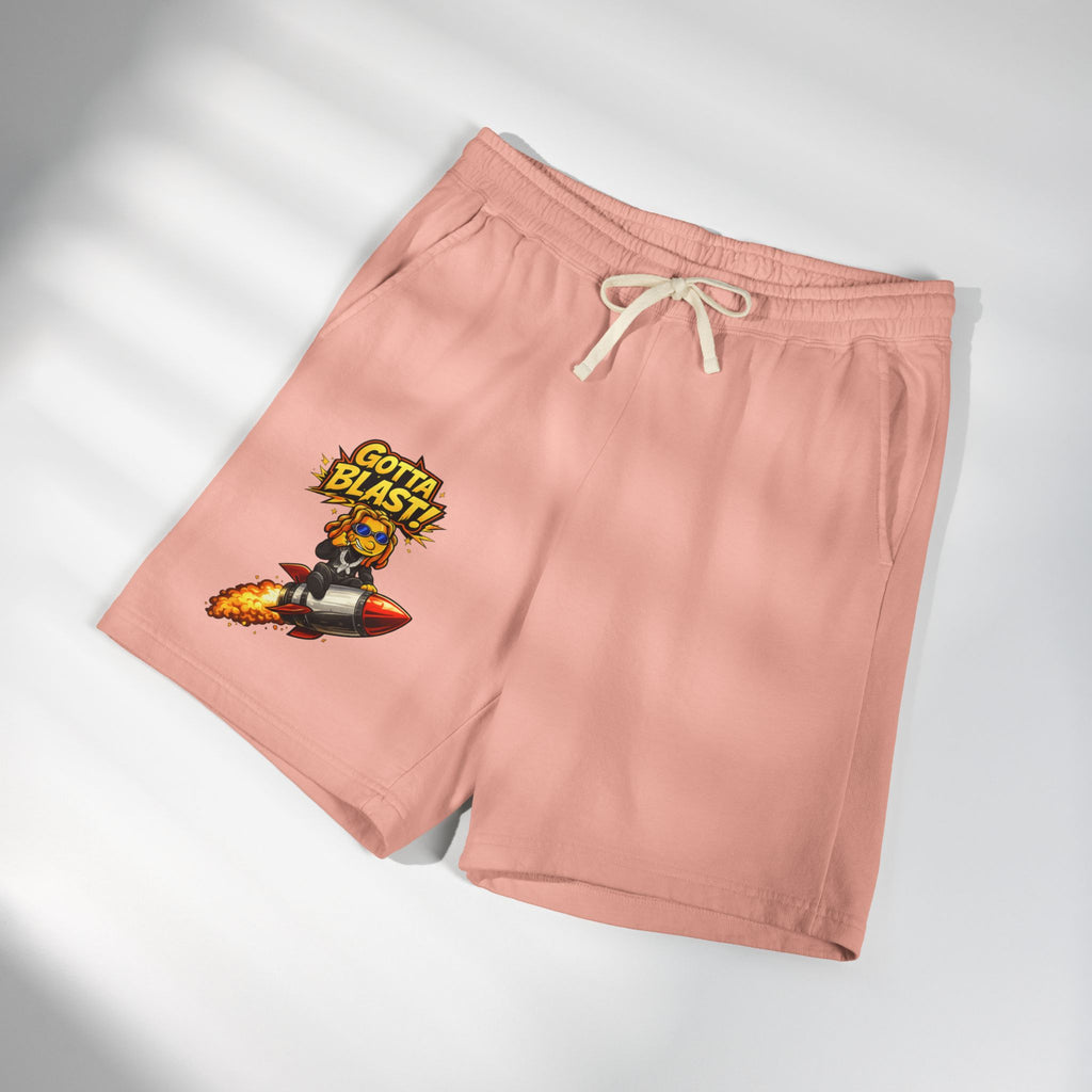 Gotta Blast Sweat Shorts — 'Gotta Blast!' Rocket Character Fleece Lounge Shorts
