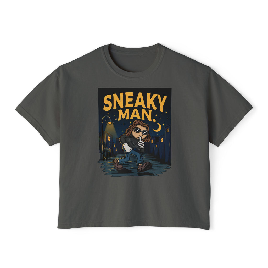 WesaLady Sneaky Man Graphic Tee — Women's Boxy T‑Shirt