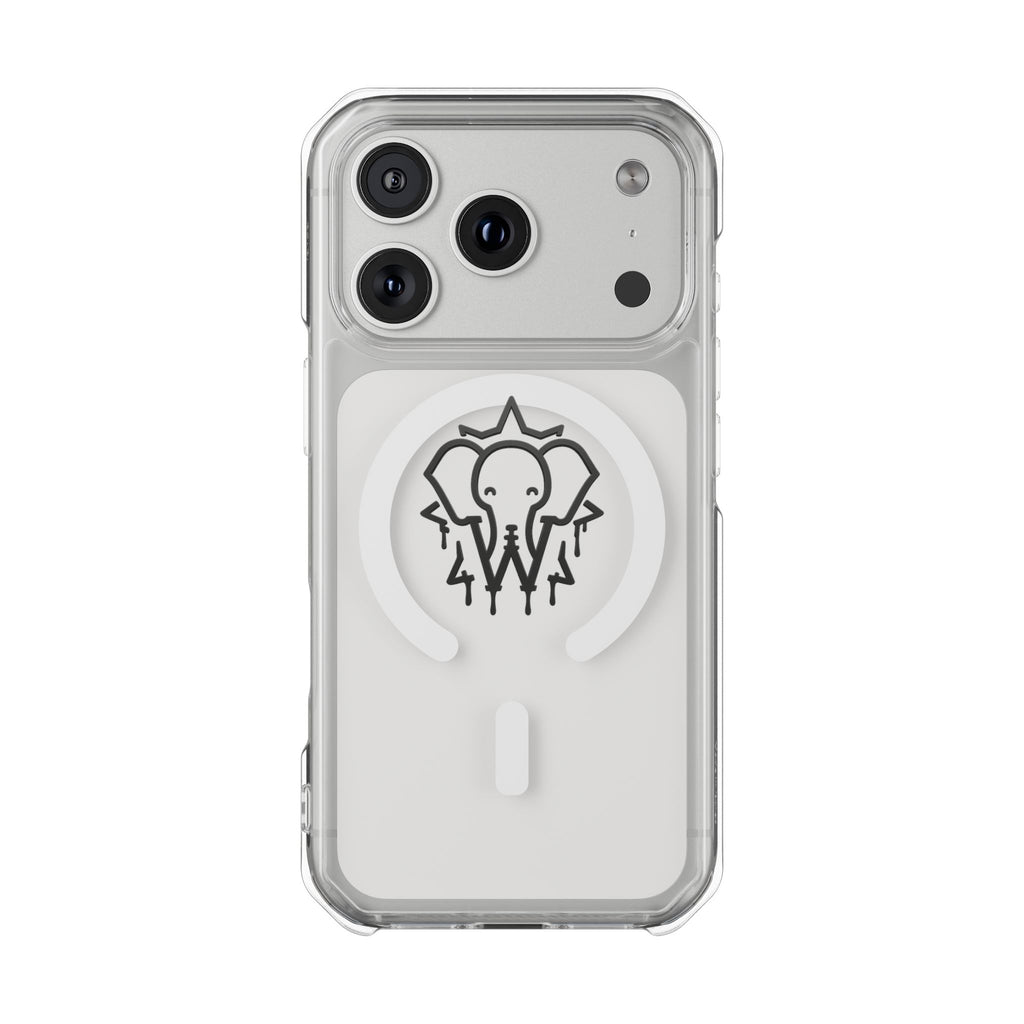 Clear Magnetic Phone Case — Black Elephant Wesalinki Ring Grip