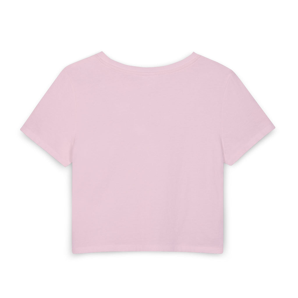 Sneaky Girl Baby Tee — Cute Pink Varsity Crop Top for Teens & Young Women