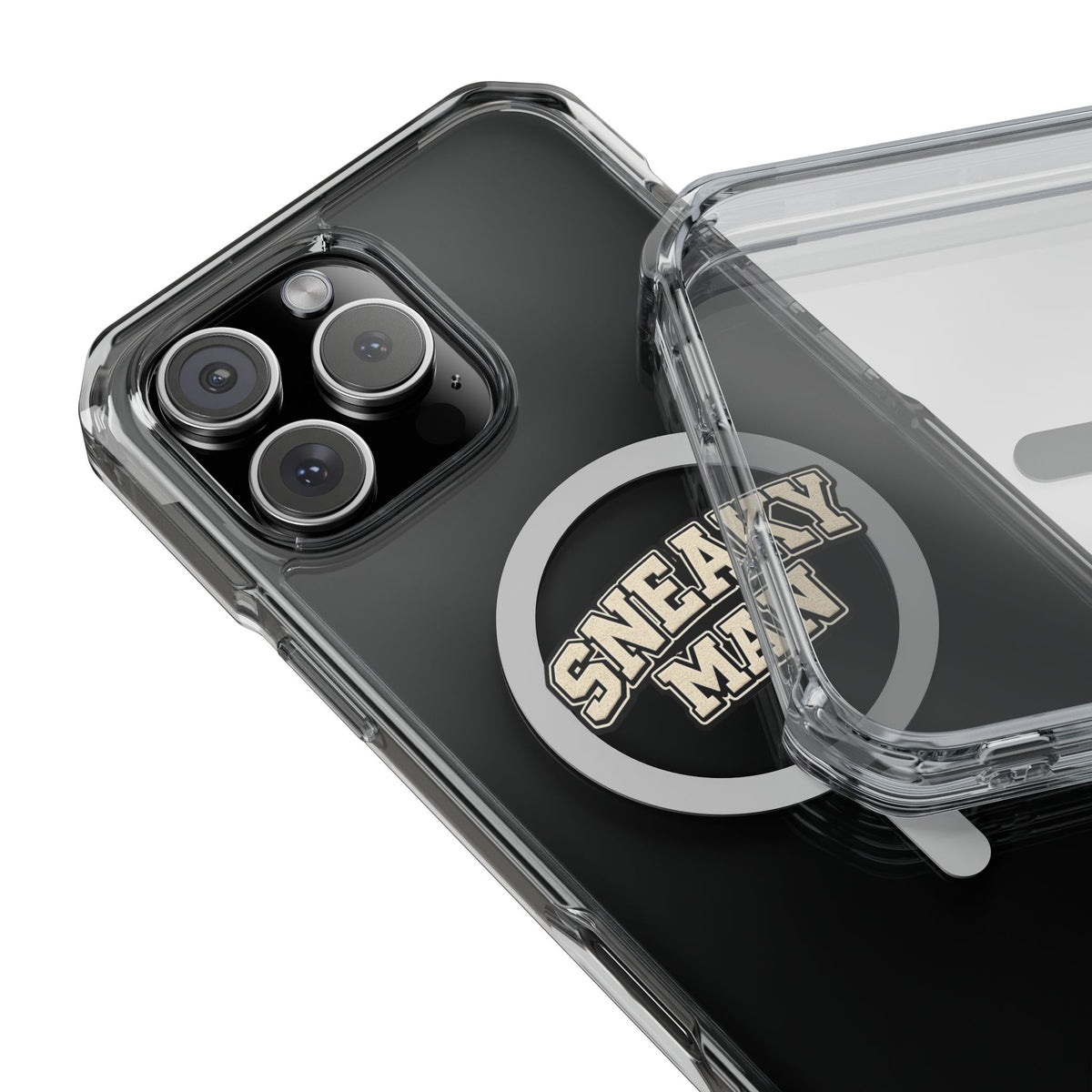 Sneaky Man Magnetic Clear iPhone Case — Clear MagSafe Compatible Protective Case