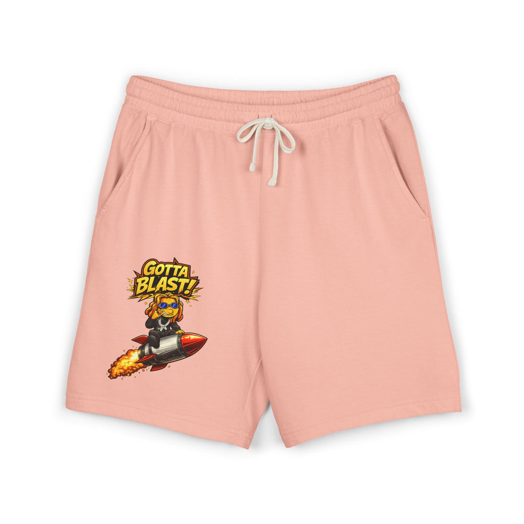 Gotta Blast Sweat Shorts — 'Gotta Blast!' Rocket Character Fleece Lounge Shorts