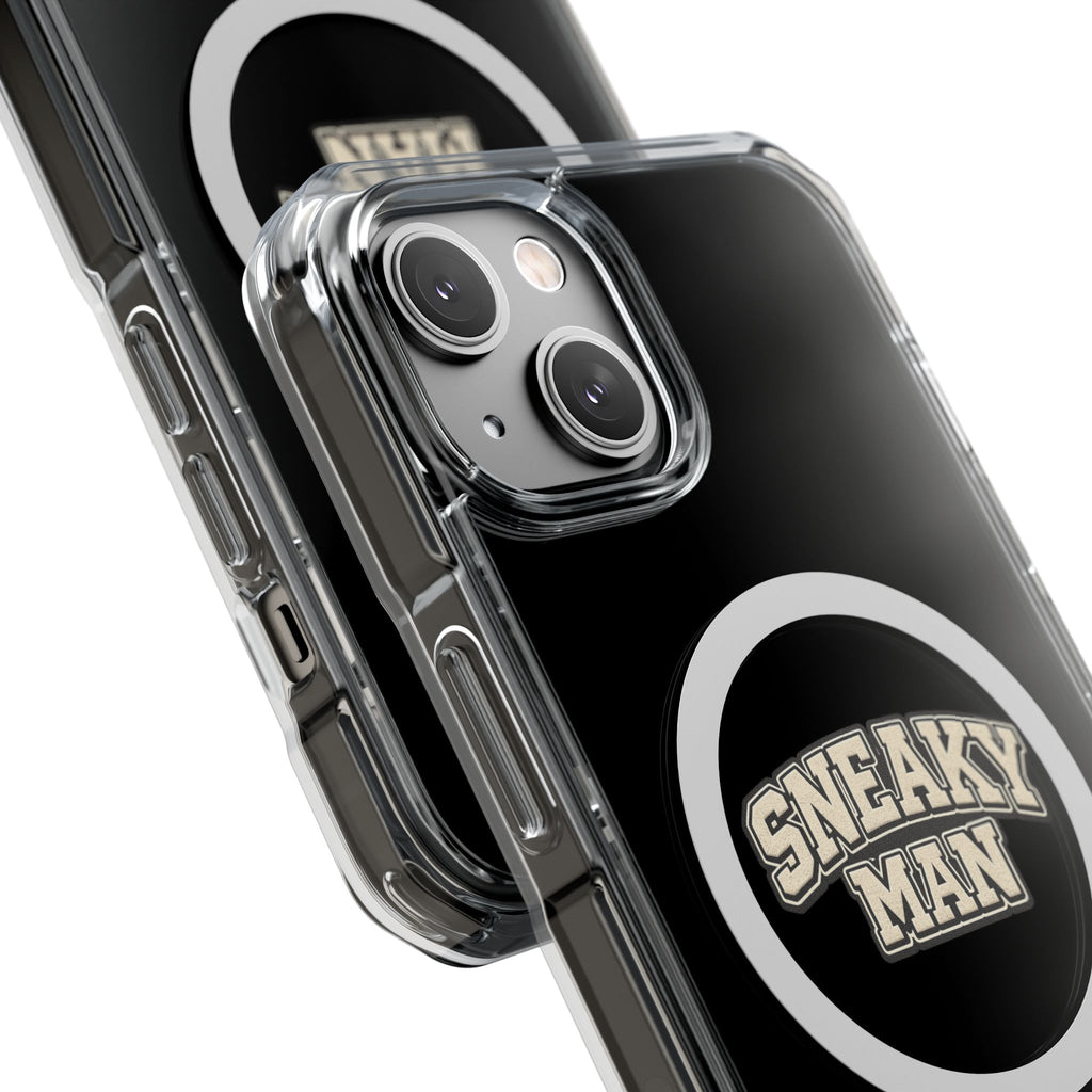 Sneaky Man Magnetic Clear iPhone Case — Clear MagSafe Compatible Protective Case