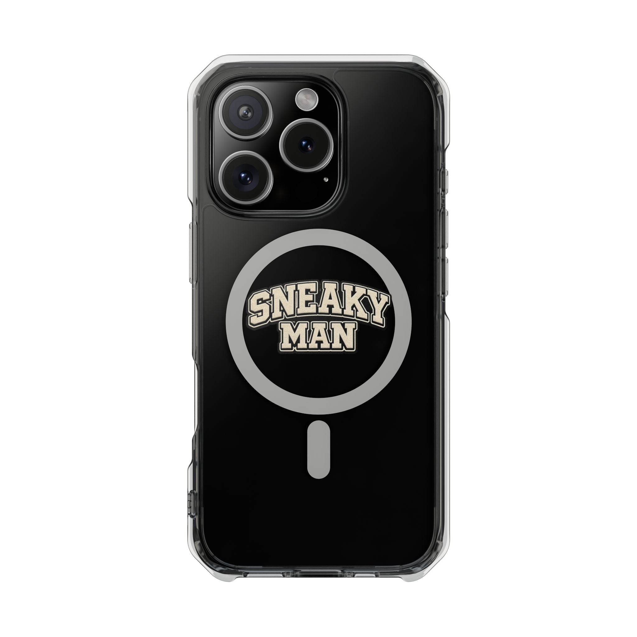 Sneaky Man Magnetic Clear iPhone Case — Clear MagSafe Compatible Protective Case