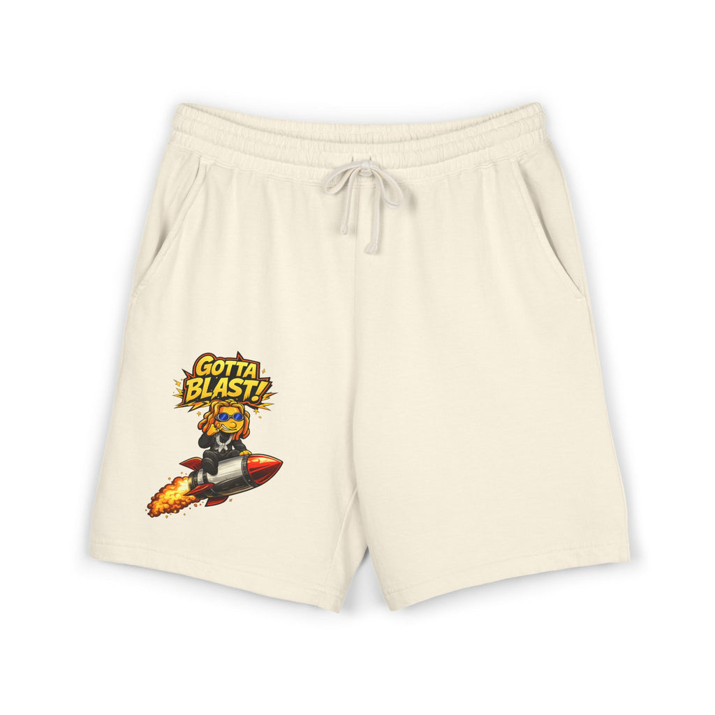 Gotta Blast Sweat Shorts — 'Gotta Blast!' Rocket Character Fleece Lounge Shorts