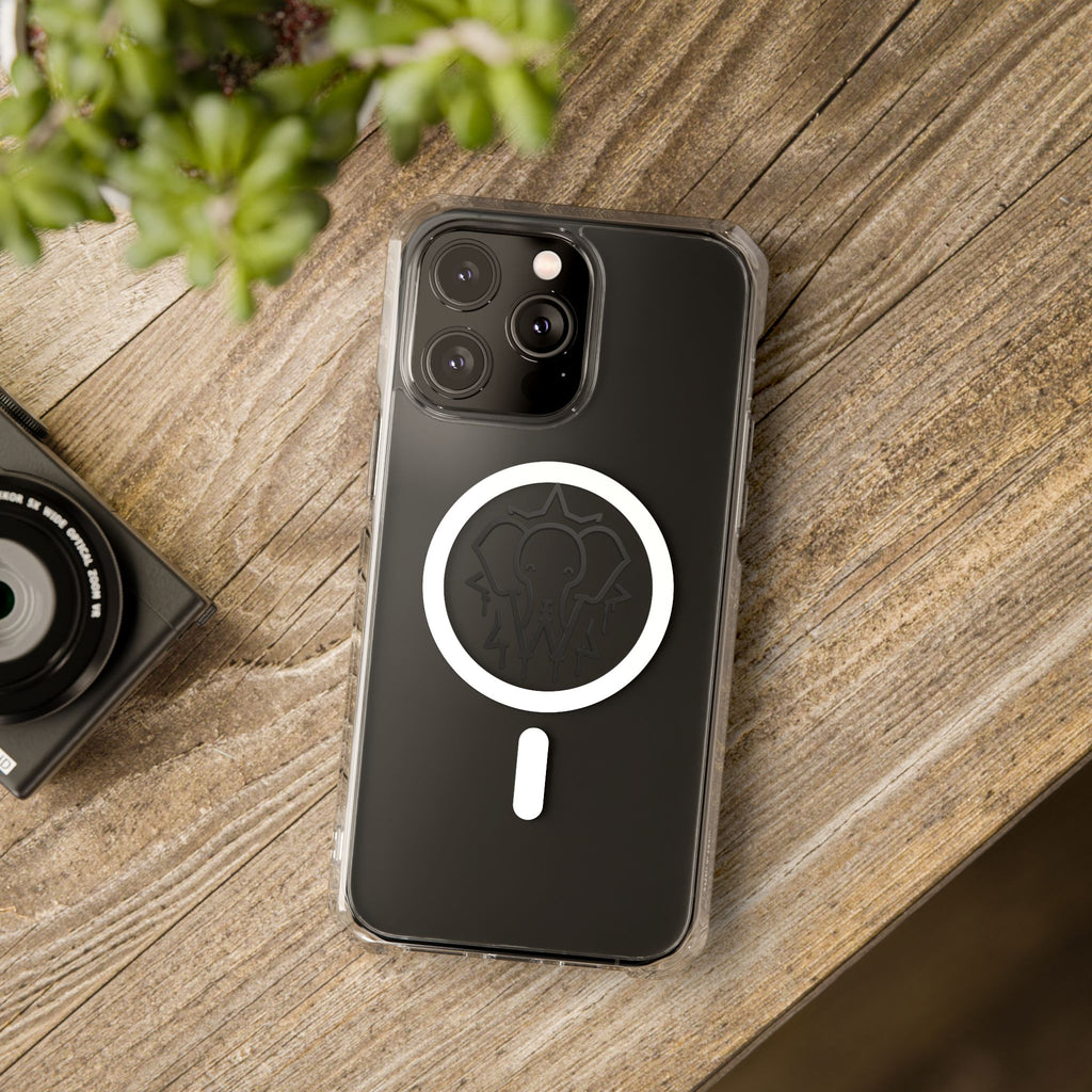 Clear Magnetic Phone Case — Black Elephant Wesalinki Ring Grip