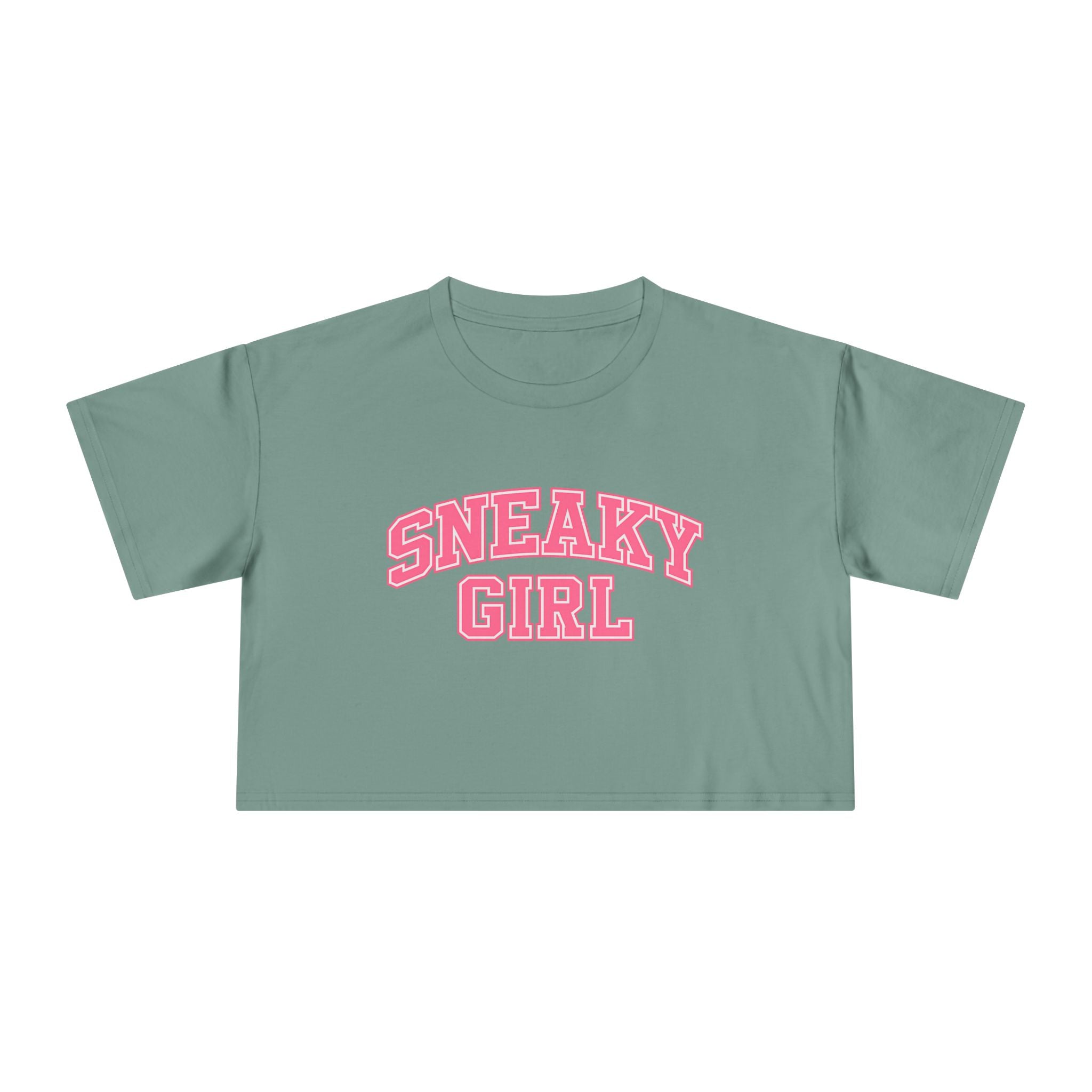Sneaky Girl Pink Retro Crop Tee