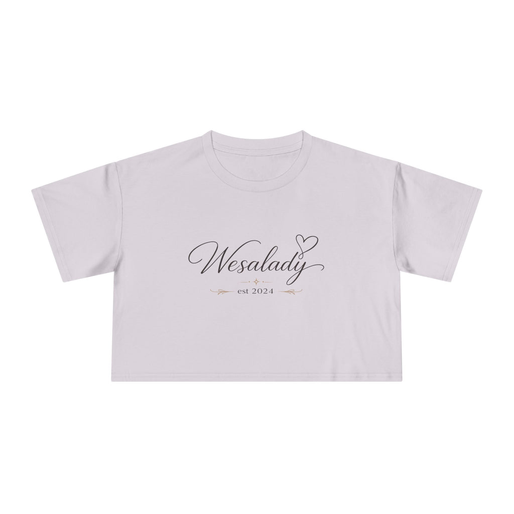 Crop Tee — "Wesalady est. 2024" Feminine Script Crop Top