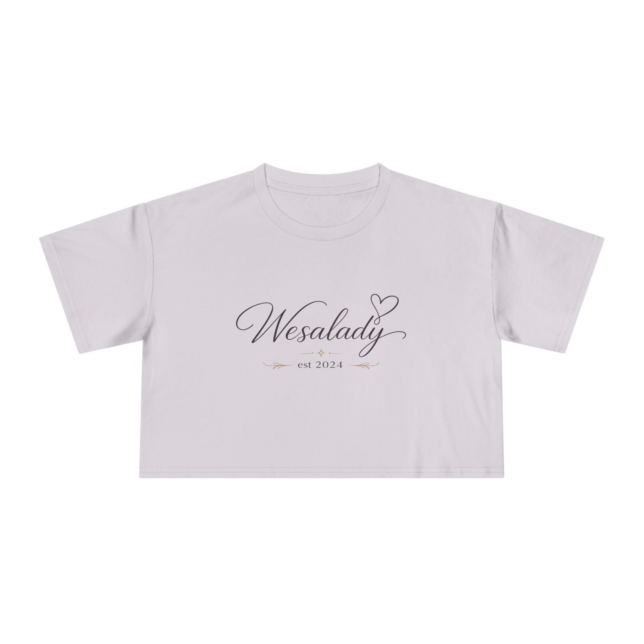 Crop Tee — "Wesalady est. 2024" Feminine Script Crop Top