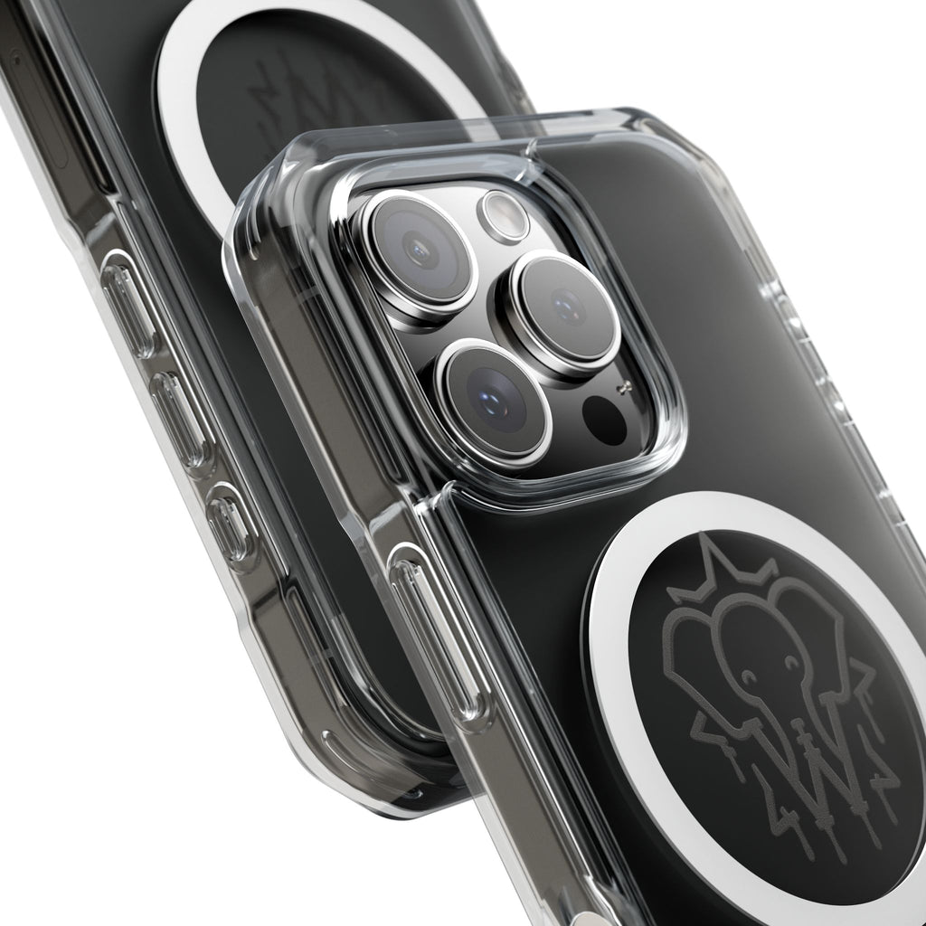 Clear Magnetic Phone Case — Black Elephant Wesalinki Ring Grip