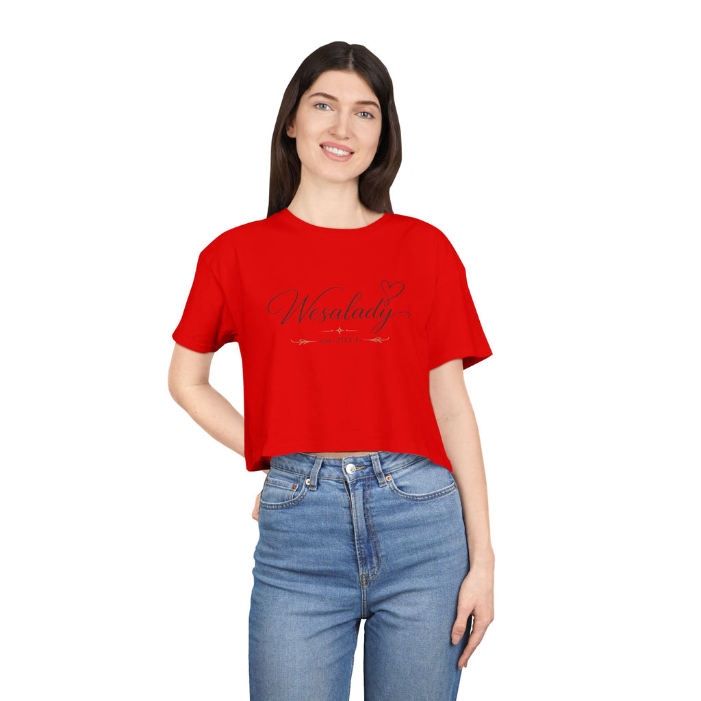 Crop Tee — "Wesalady est. 2024" Feminine Script Crop Top