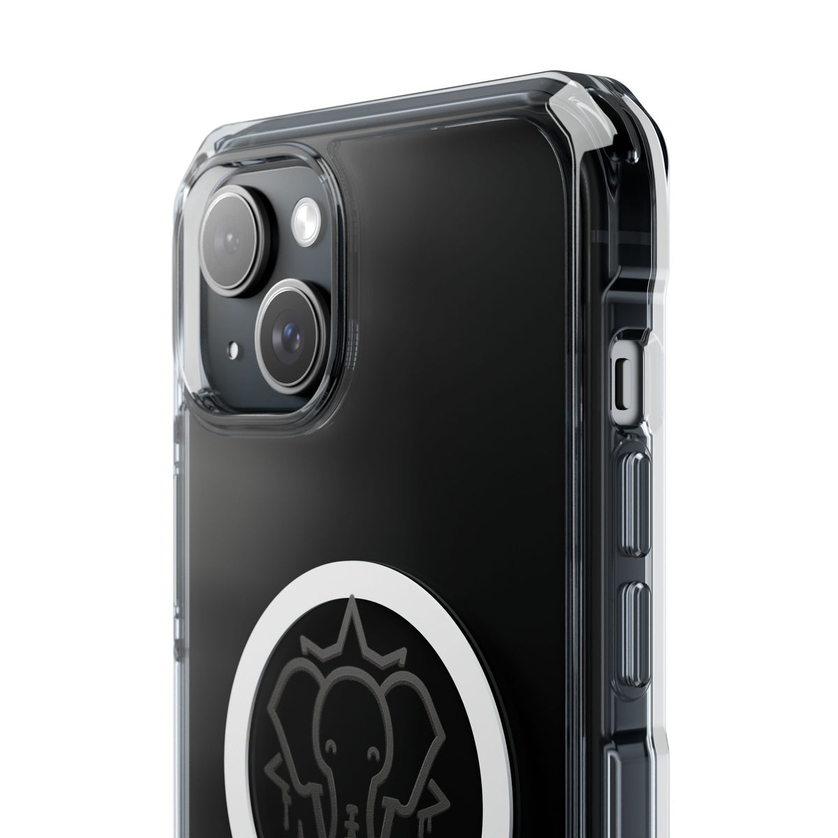 Clear Magnetic Phone Case — Black Elephant Wesalinki Ring Grip