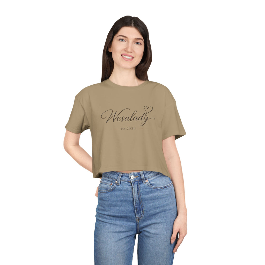 Crop Tee — "Wesalady est. 2024" Feminine Script Crop Top