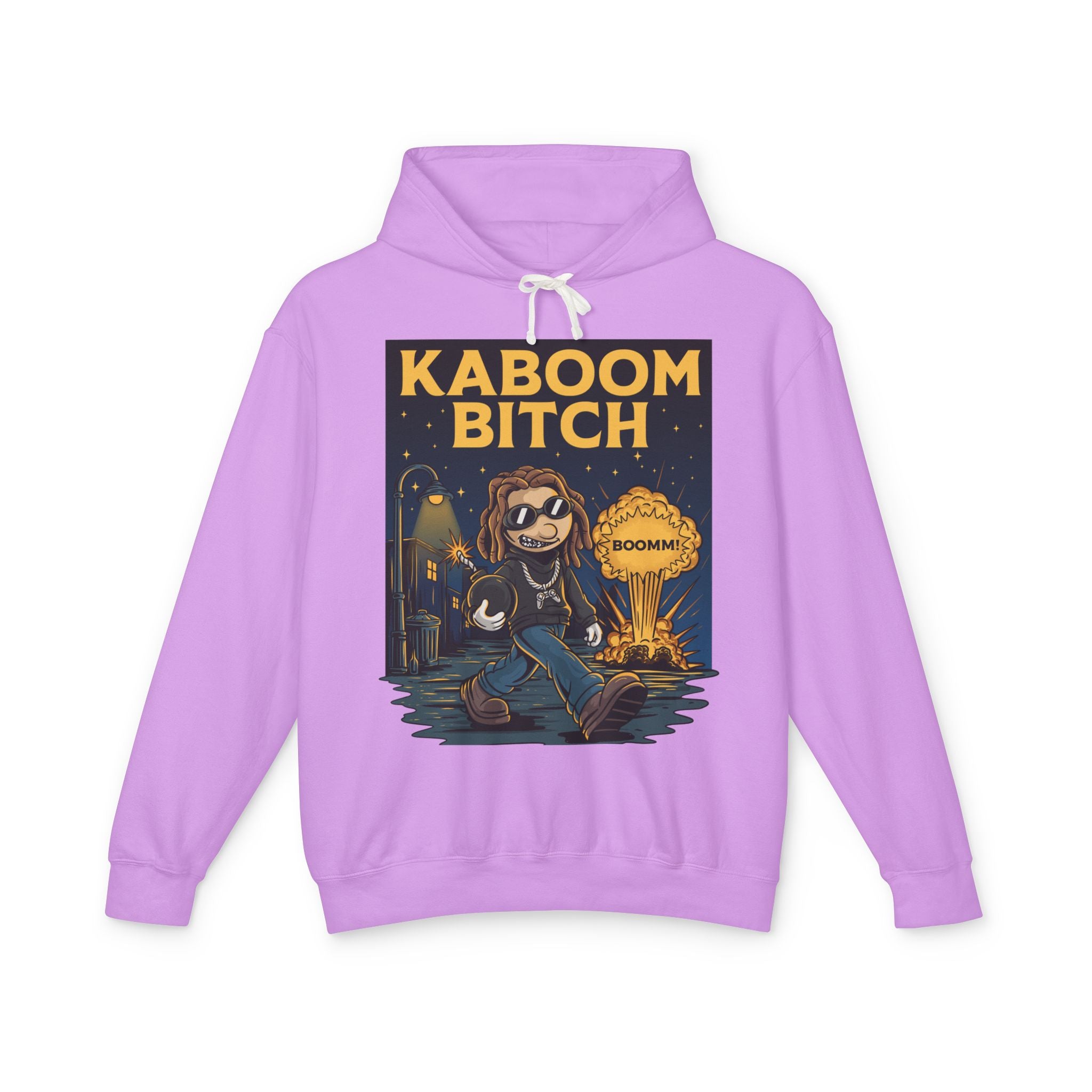 Unisex Kaboom Bitch Hoodie — Retro Cartoon Explosion Graphic Hoodie