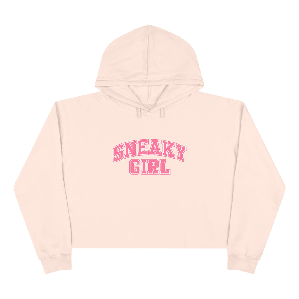Sneaky Girl Cropped Hoodie — Retro Lettering