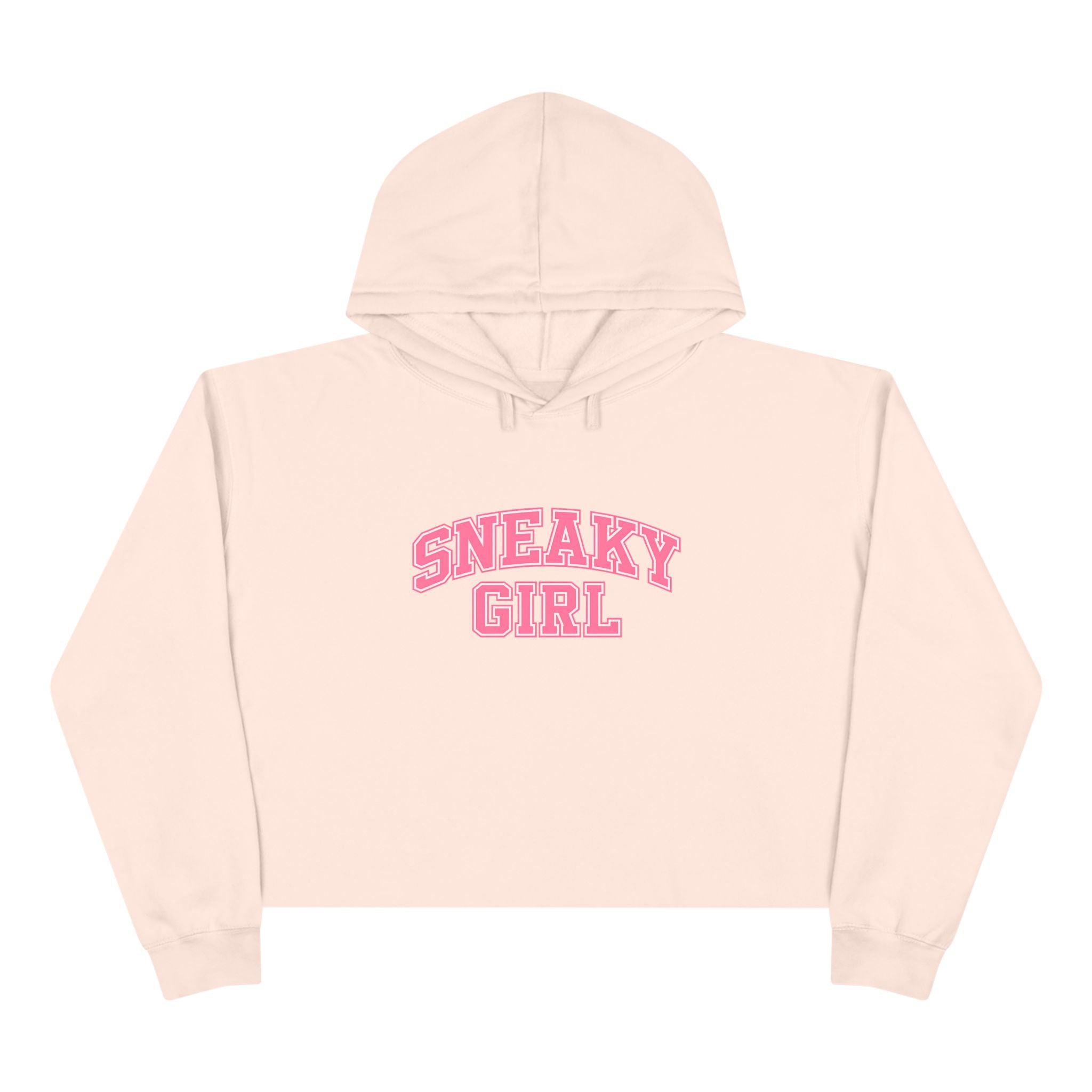 Sneaky Girl Cropped Hoodie — Retro Lettering