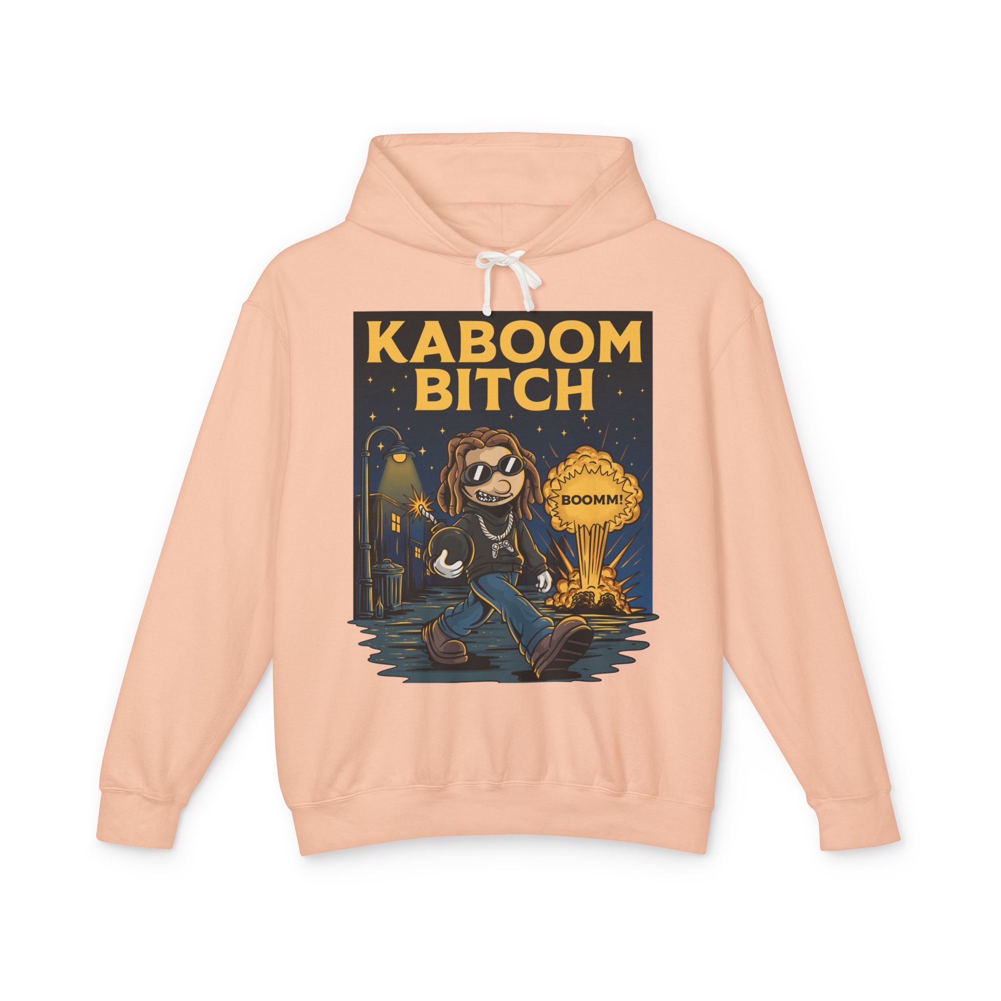 Unisex Kaboom Bitch Hoodie — Retro Cartoon Explosion Graphic Hoodie