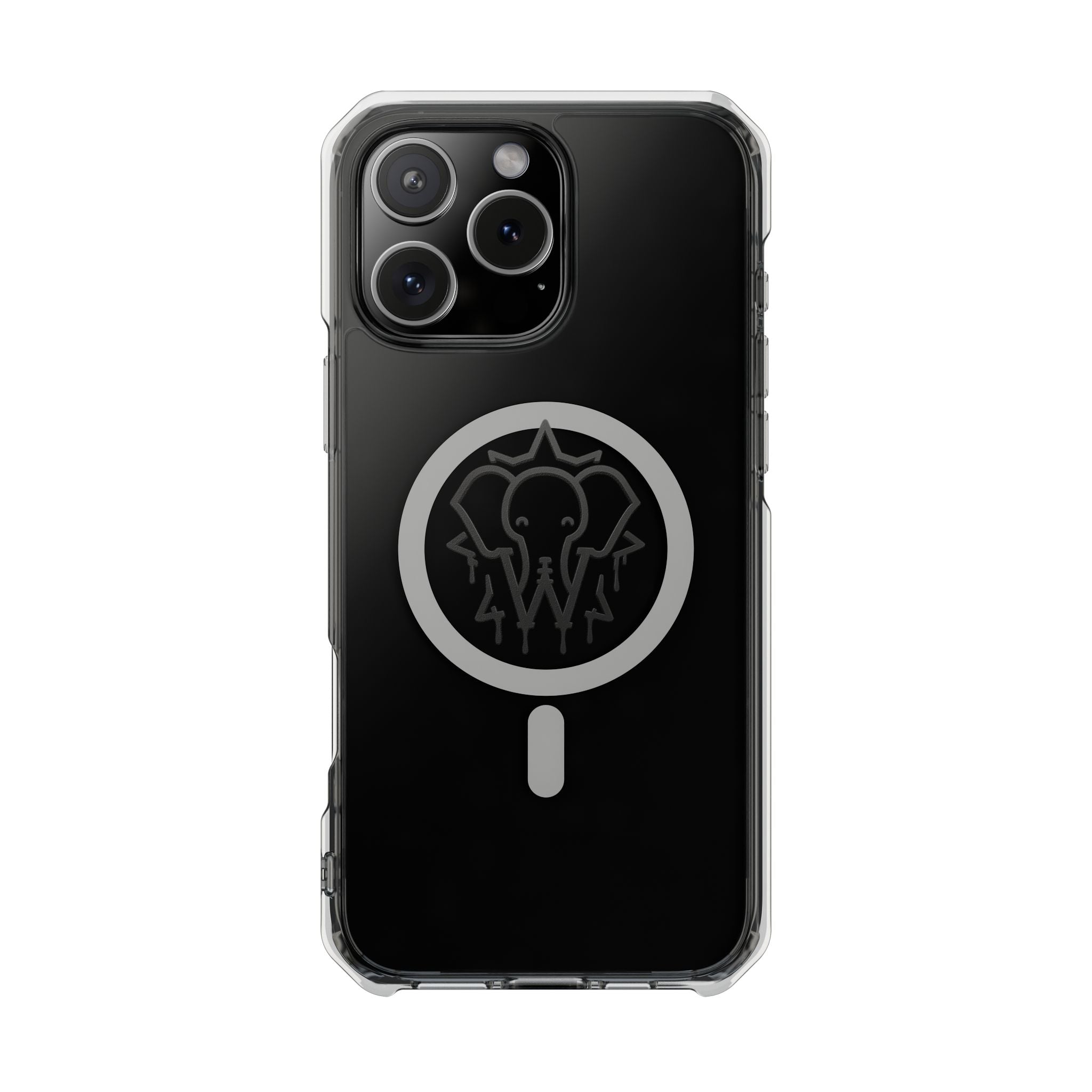Clear Magnetic Phone Case — Black Elephant Wesalinki Ring Grip