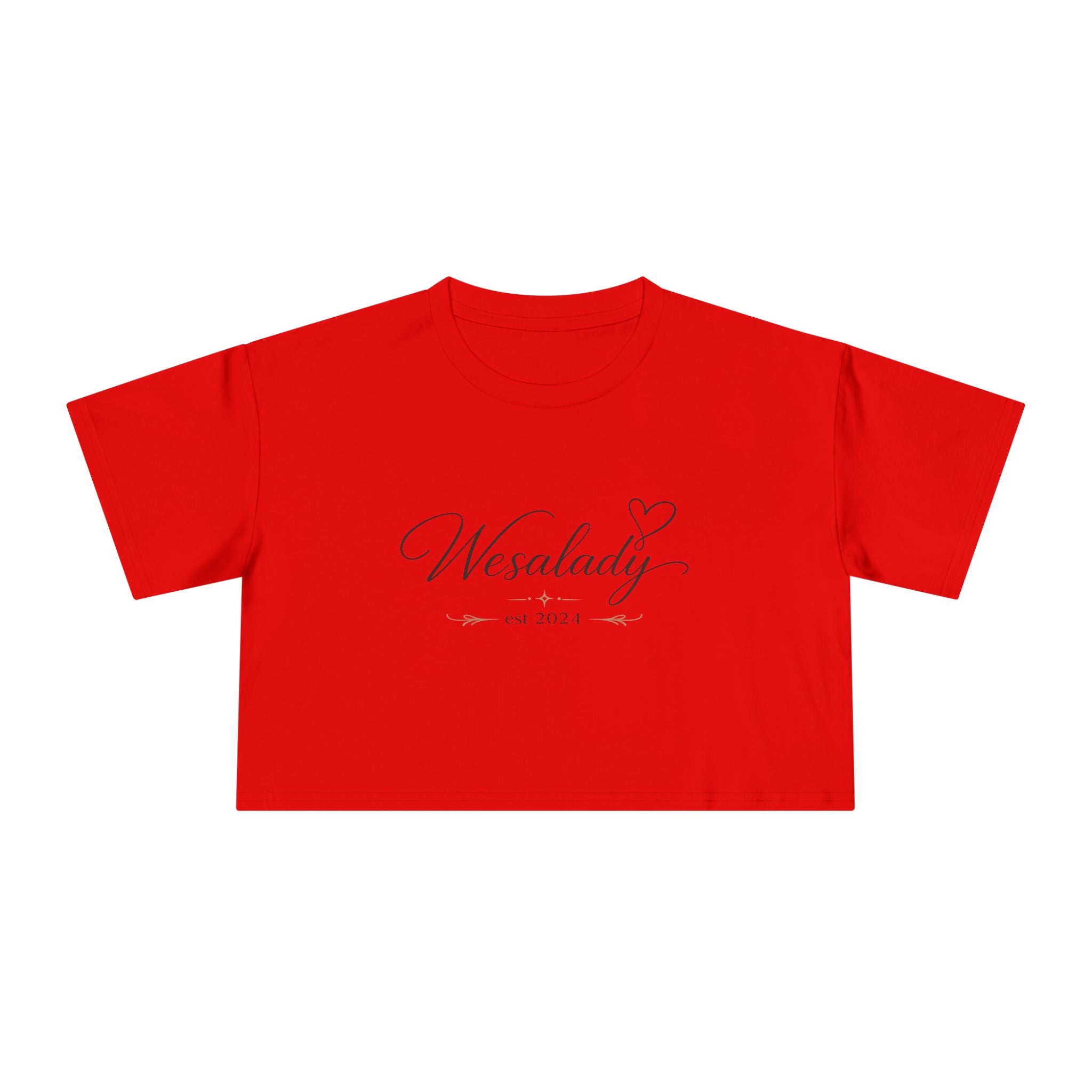 Crop Tee — "Wesalady est. 2024" Feminine Script Crop Top