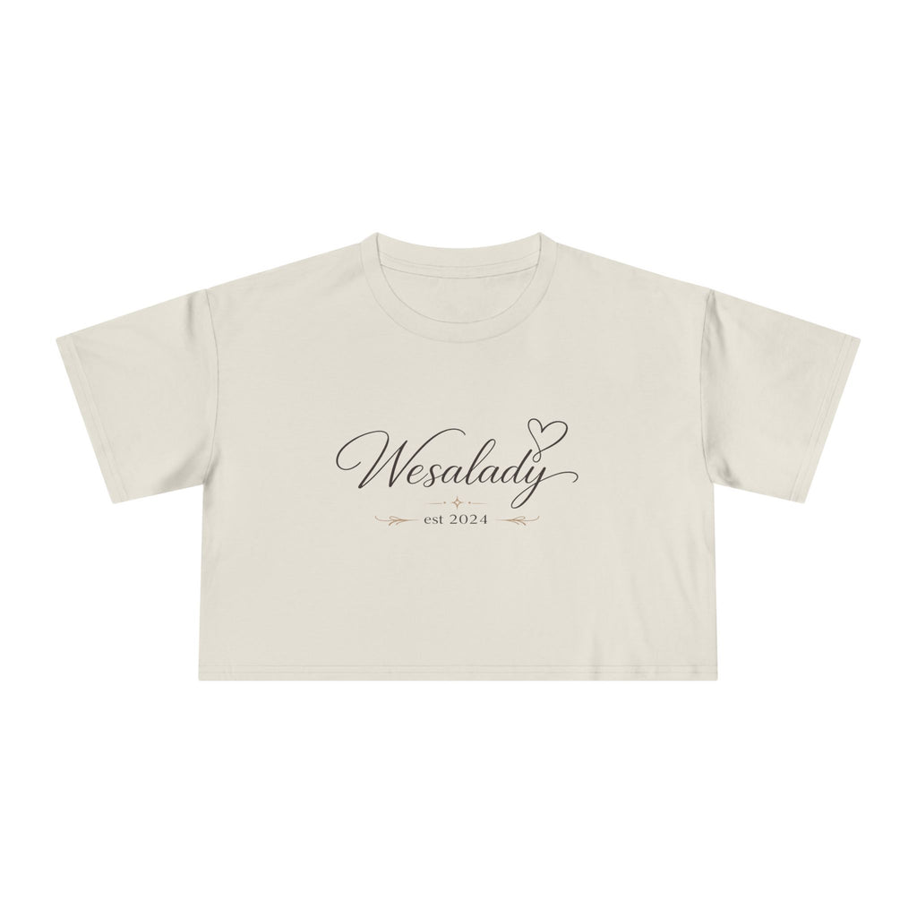 Crop Tee — "Wesalady est. 2024" Feminine Script Crop Top