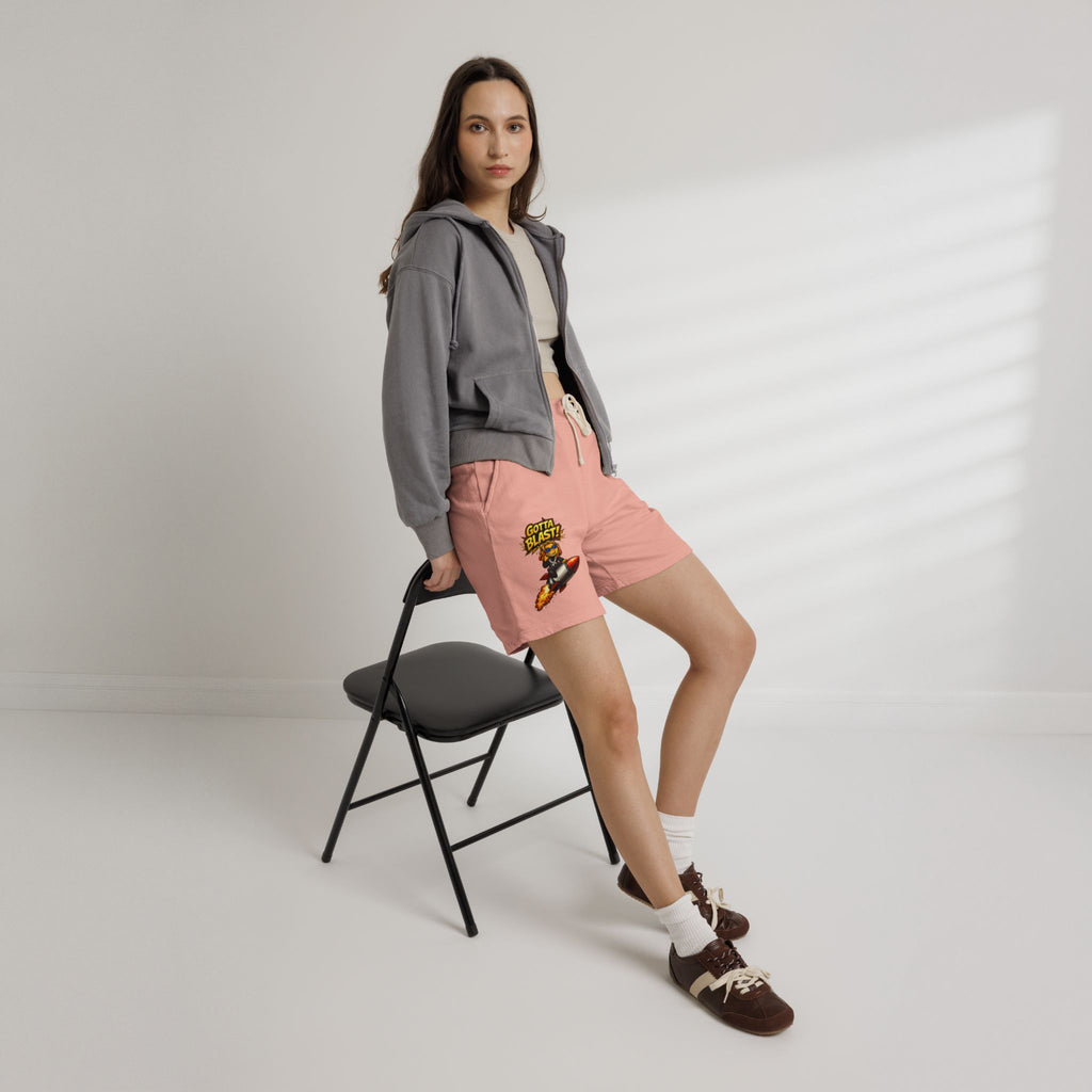 Gotta Blast Sweat Shorts — 'Gotta Blast!' Rocket Character Fleece Lounge Shorts