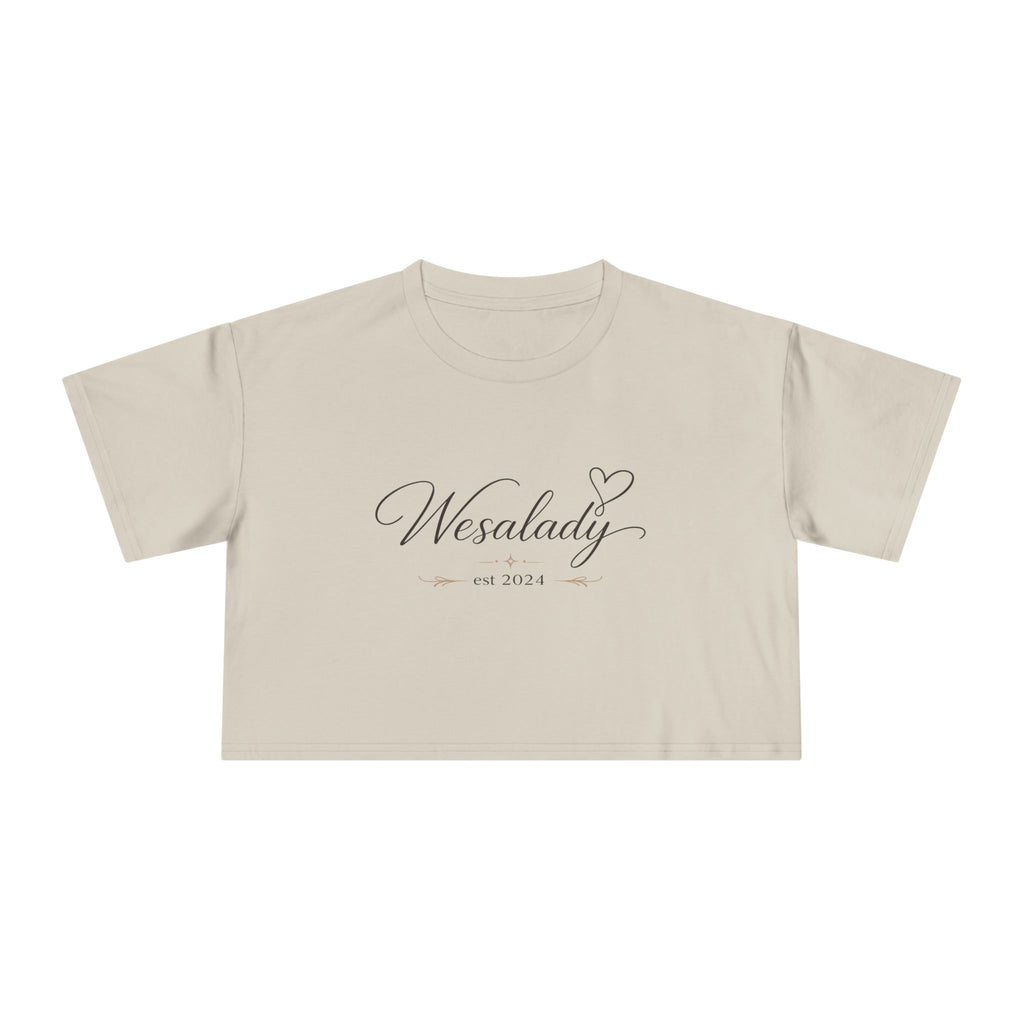 Crop Tee — "Wesalady est. 2024" Feminine Script Crop Top
