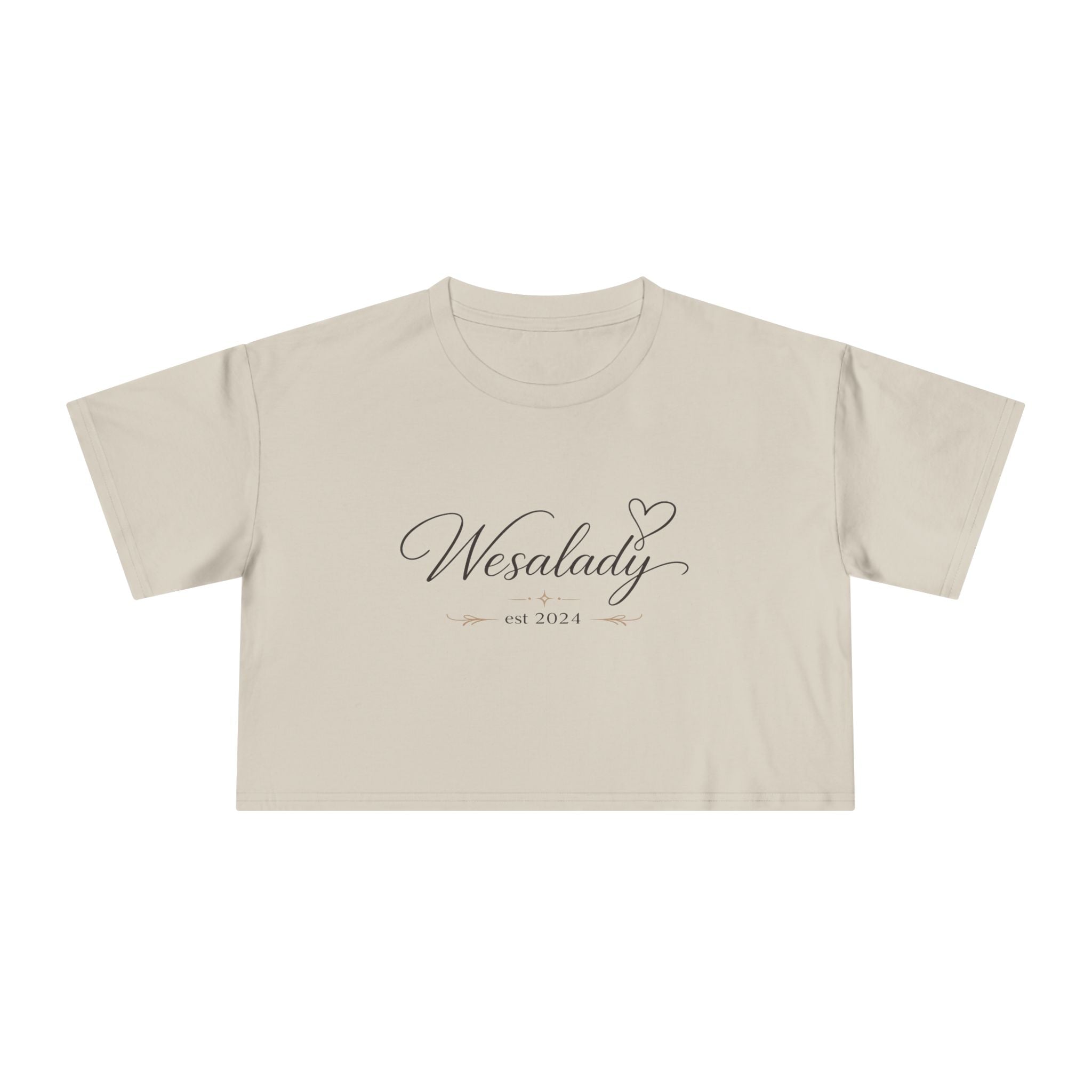 Crop Tee — "Wesalady est. 2024" Feminine Script Crop Top