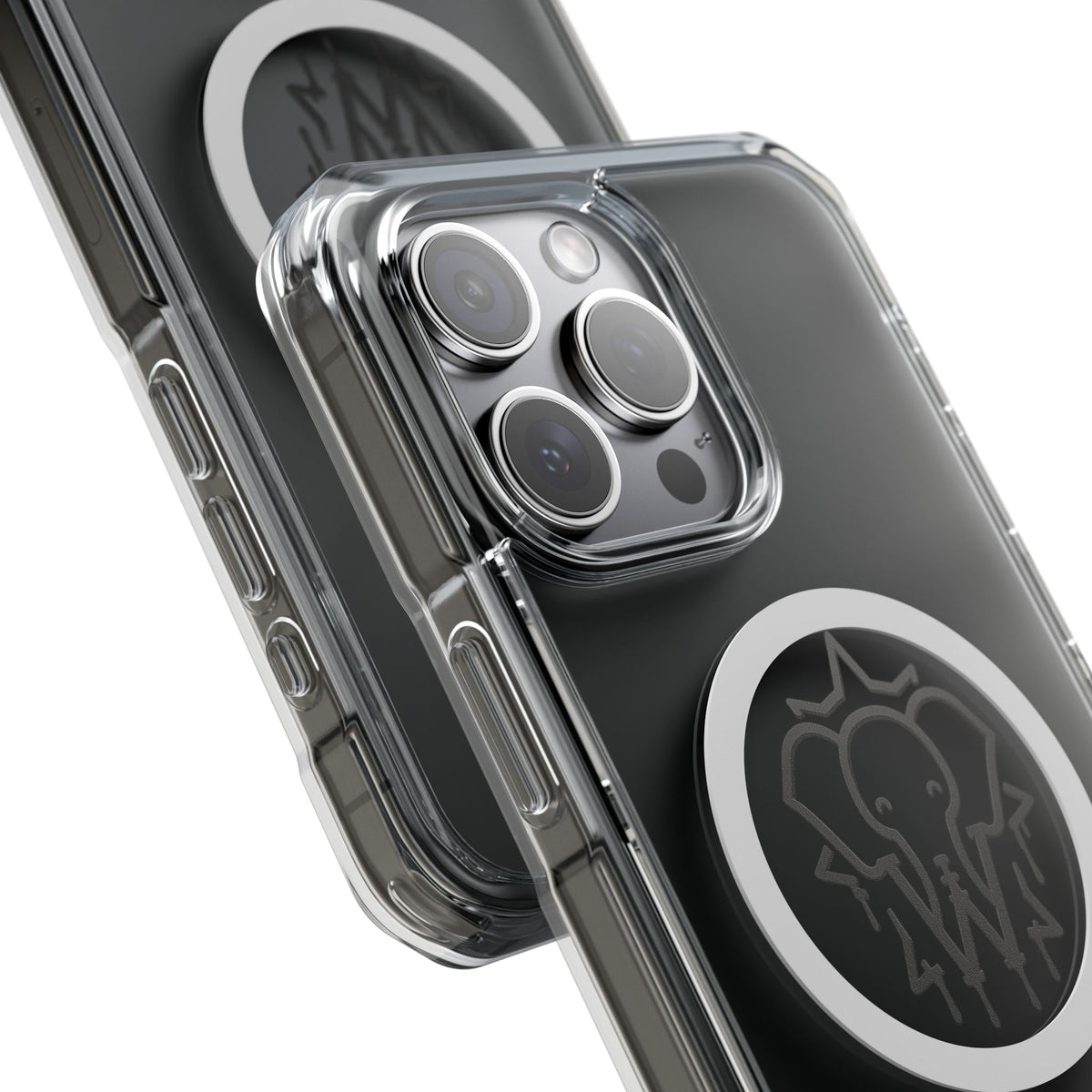 Clear Magnetic Phone Case — Black Elephant Wesalinki Ring Grip