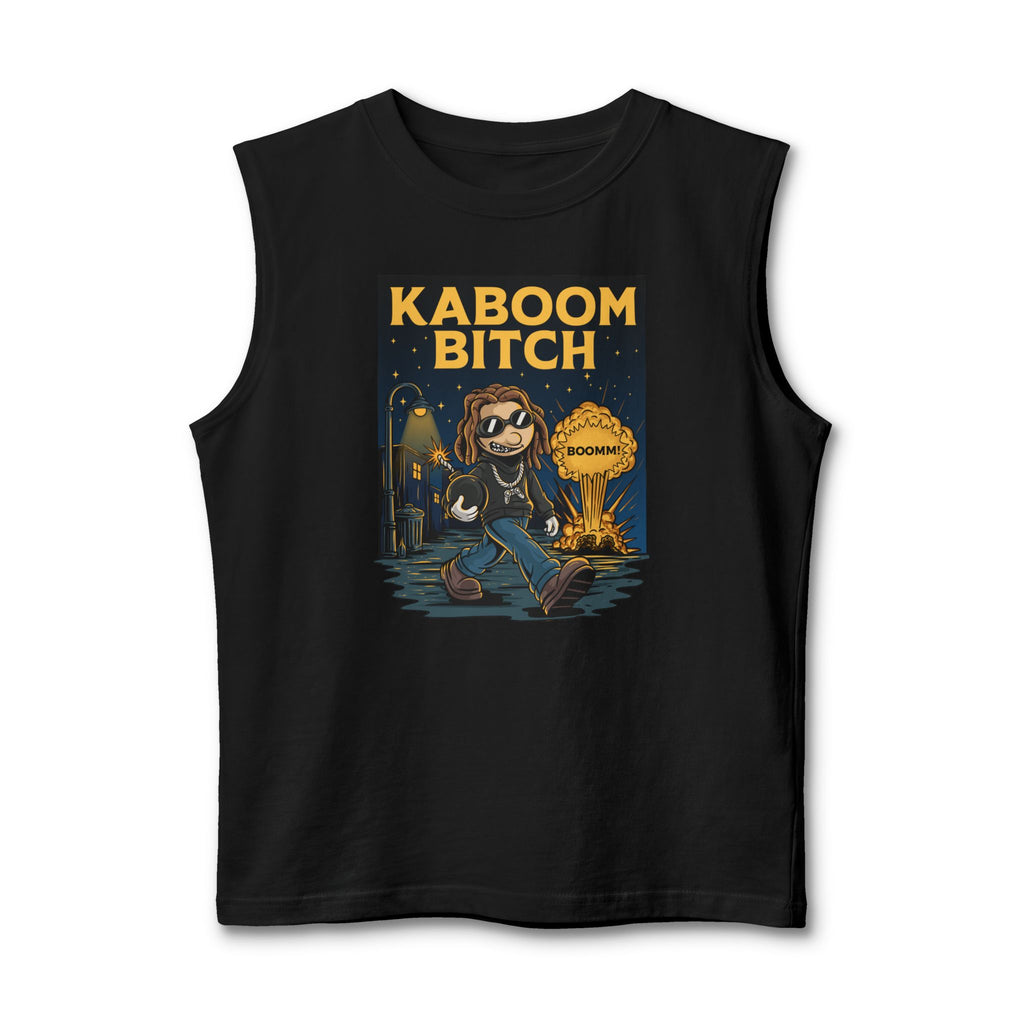 Muscle Tank — "Kaboom Bitch" Retro Explosion Graphic